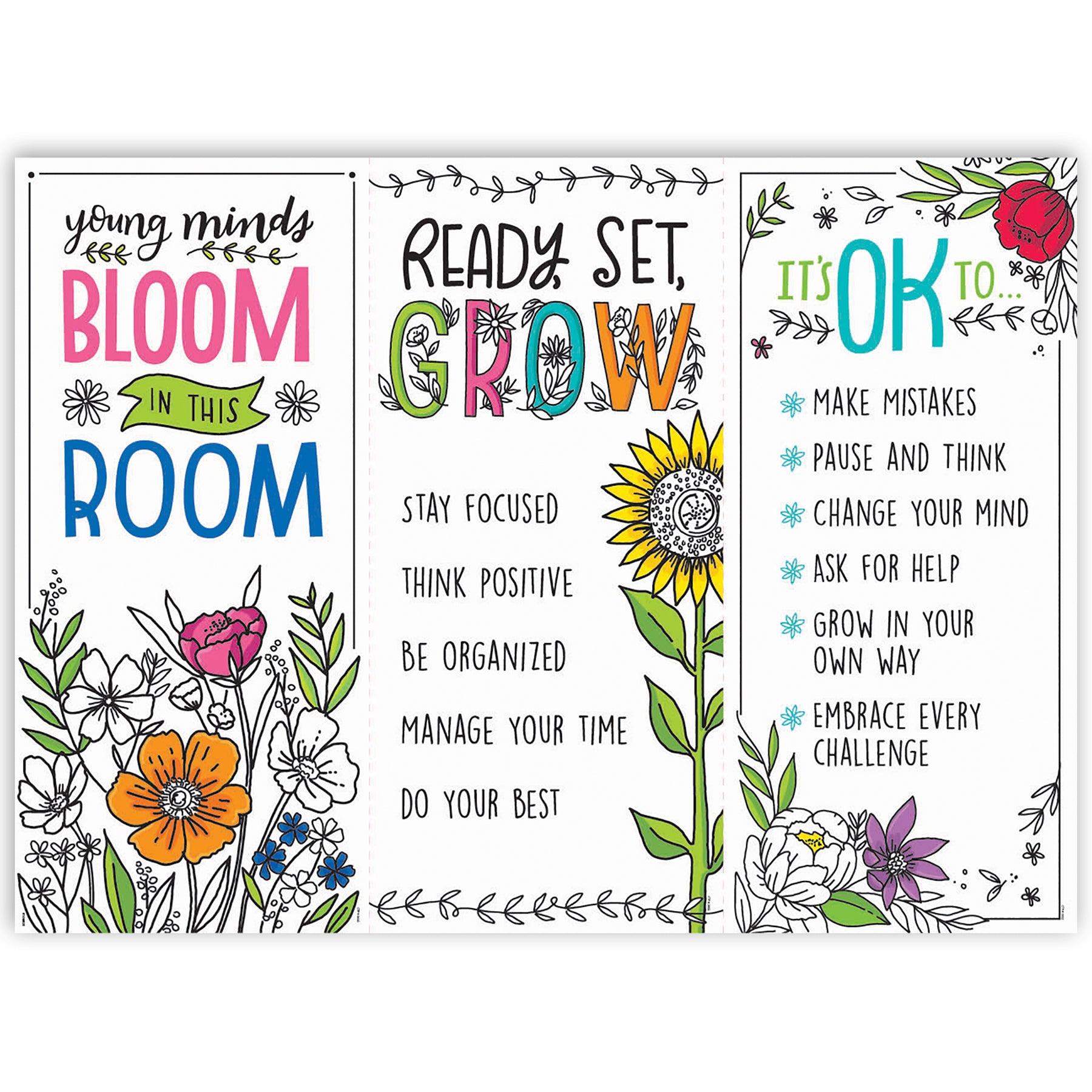 Bright Blooms Blooming Minds Bulletin Board Set - A1 School Supplies