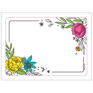 Bright Blooms Doodly Blooms Labels, 36 Per Pack, 6 Packs - A1 School Supplies