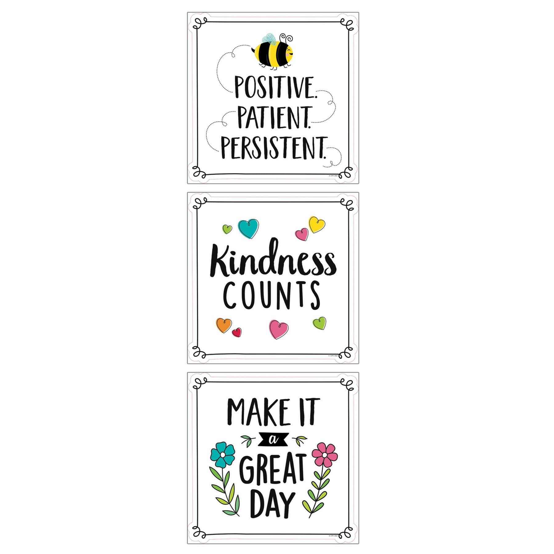 Positive Mindset 10" Designer Cut-Outs, 12 Per Pack, 3 Packs