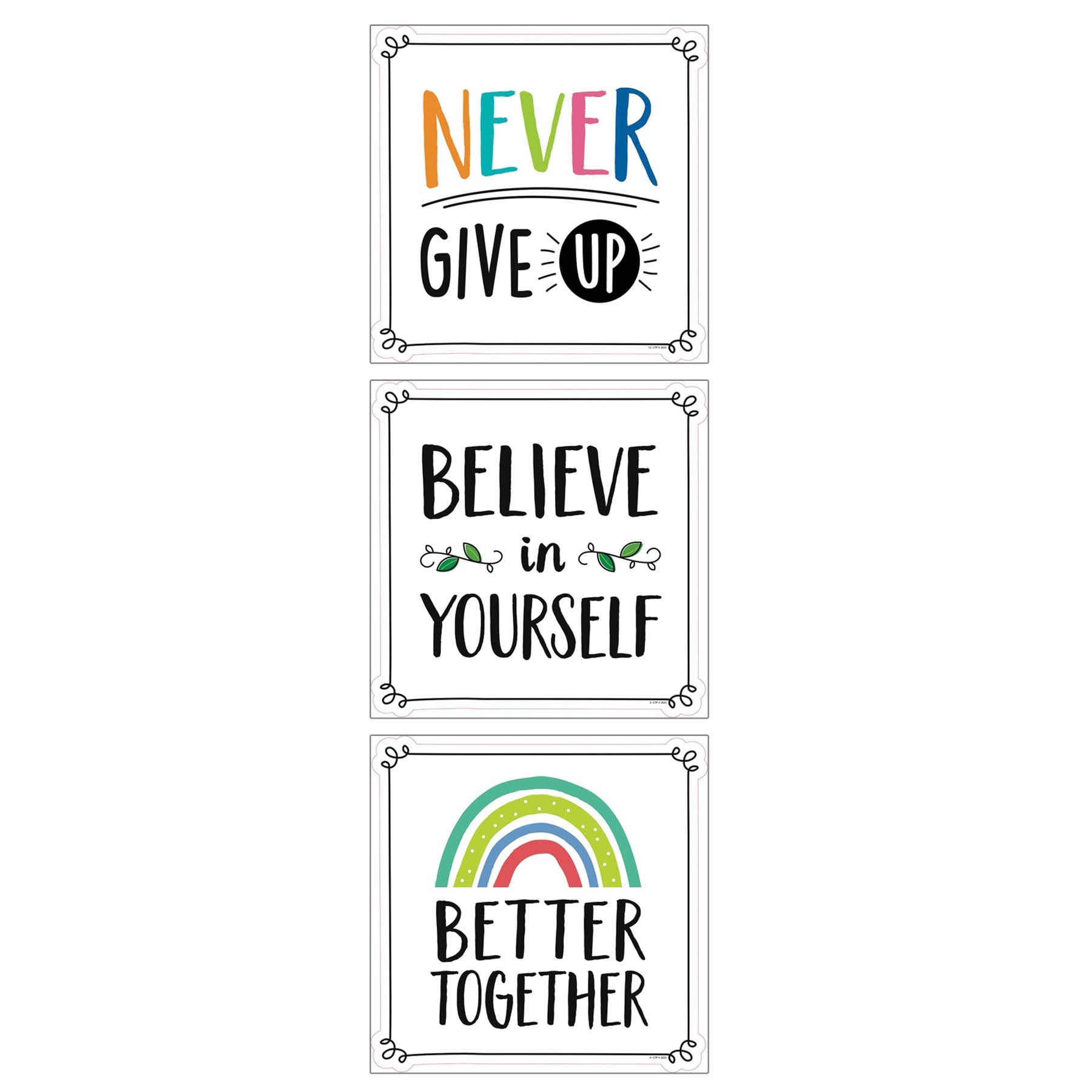 Positive Mindset 10" Designer Cut-Outs, 12 Per Pack, 3 Packs