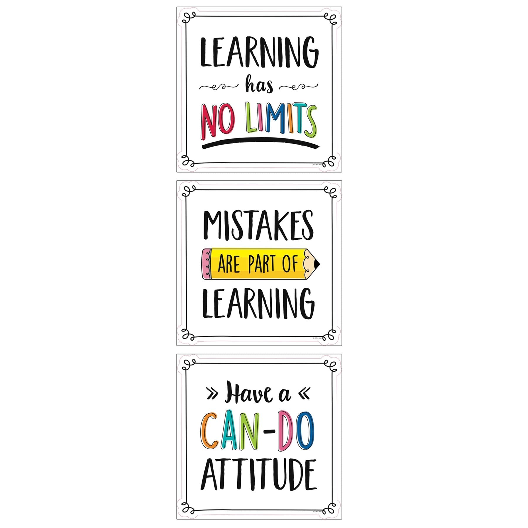 Positive Mindset 10" Designer Cut-Outs, 12 Per Pack, 3 Packs