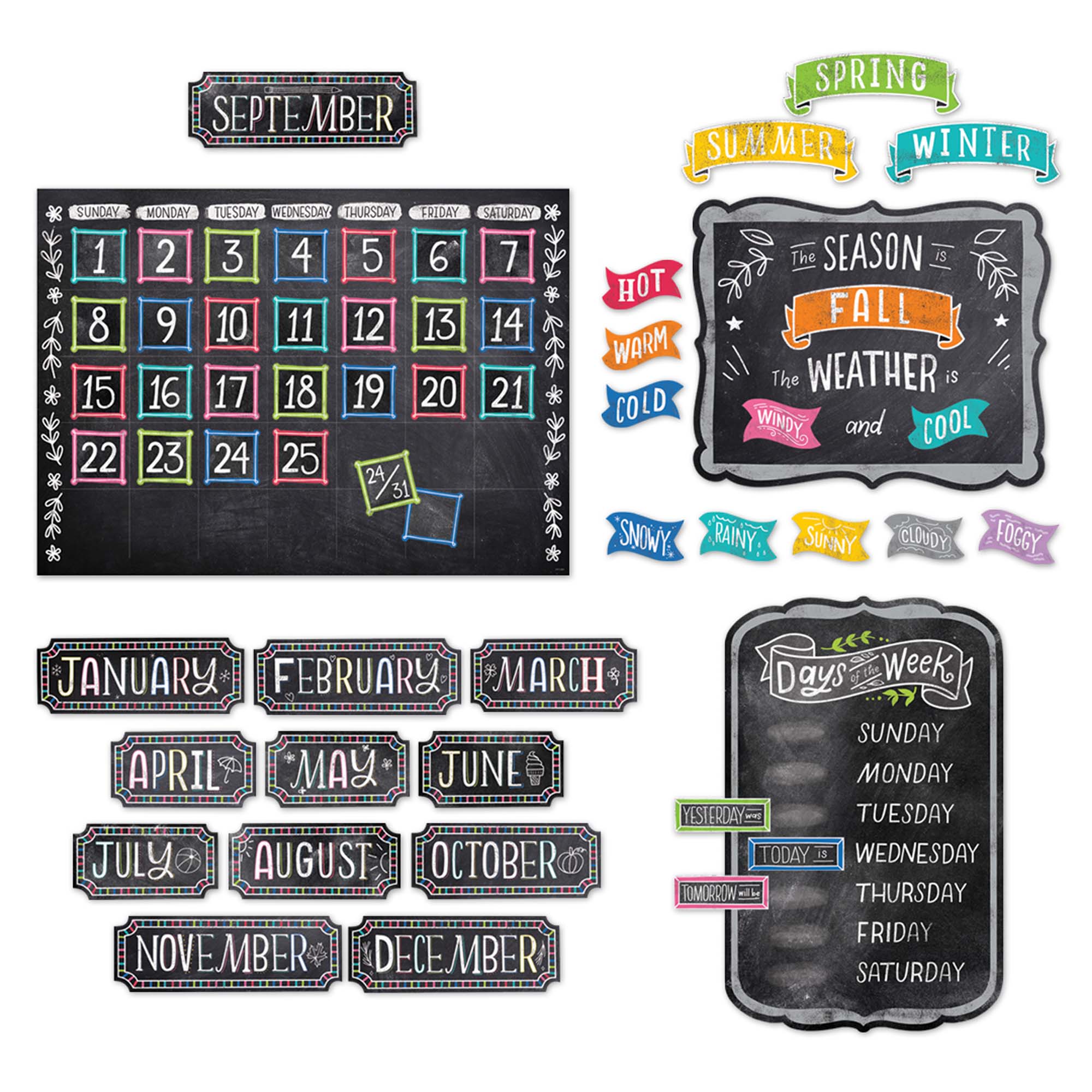 Chalk It Up! Calendar Bulletin Board Set - A1 School Supplies