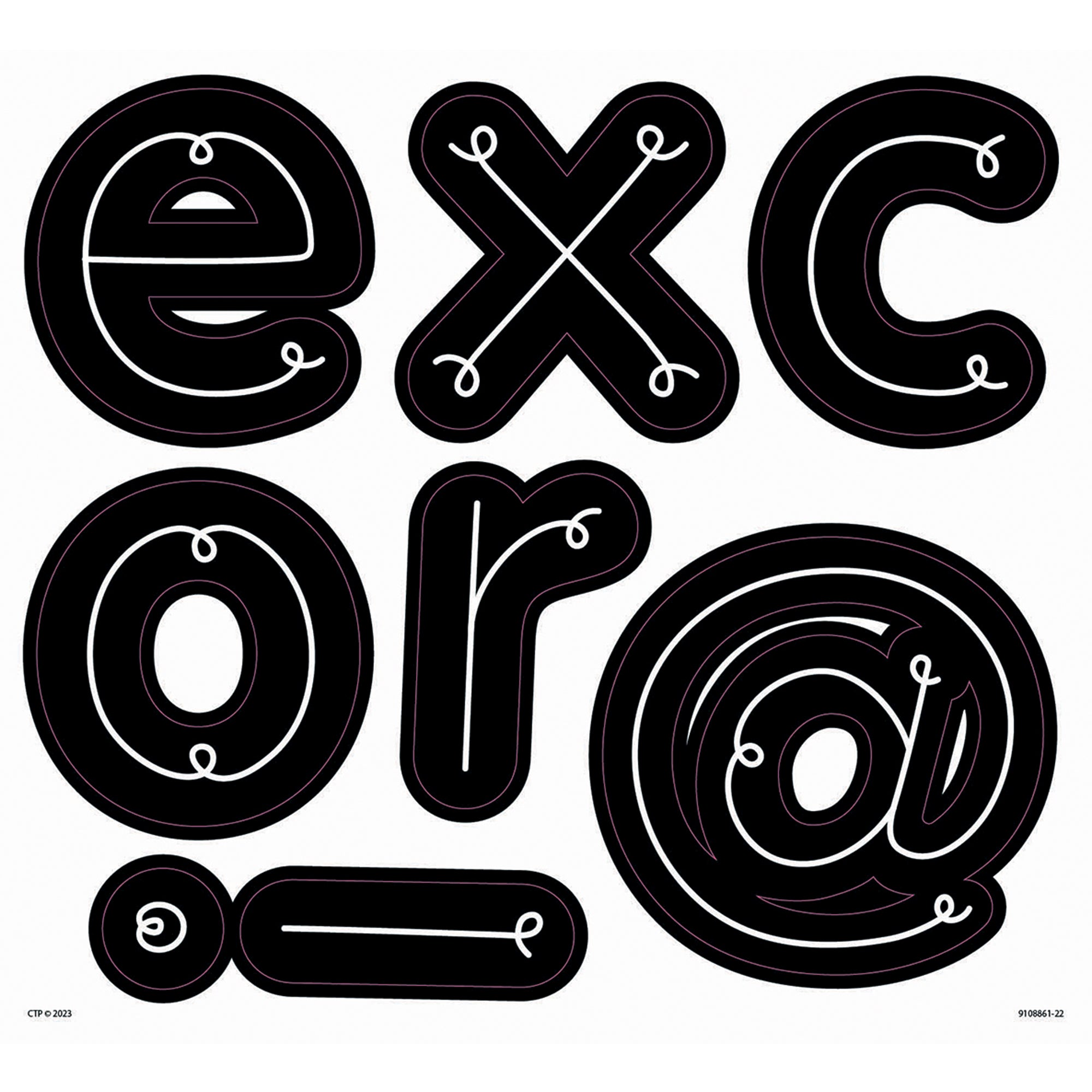 Core Decor Loop-de-Loop Designer Letters, 206 Pieces