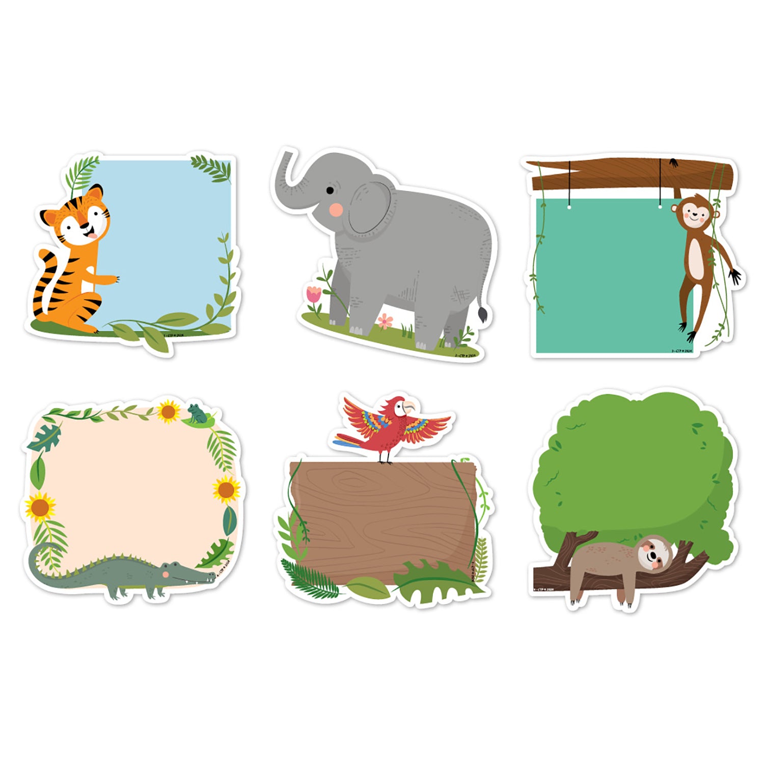 Jungle Friends 6" Designer Cut-Outs, 36 Per Pack, 3 Packs