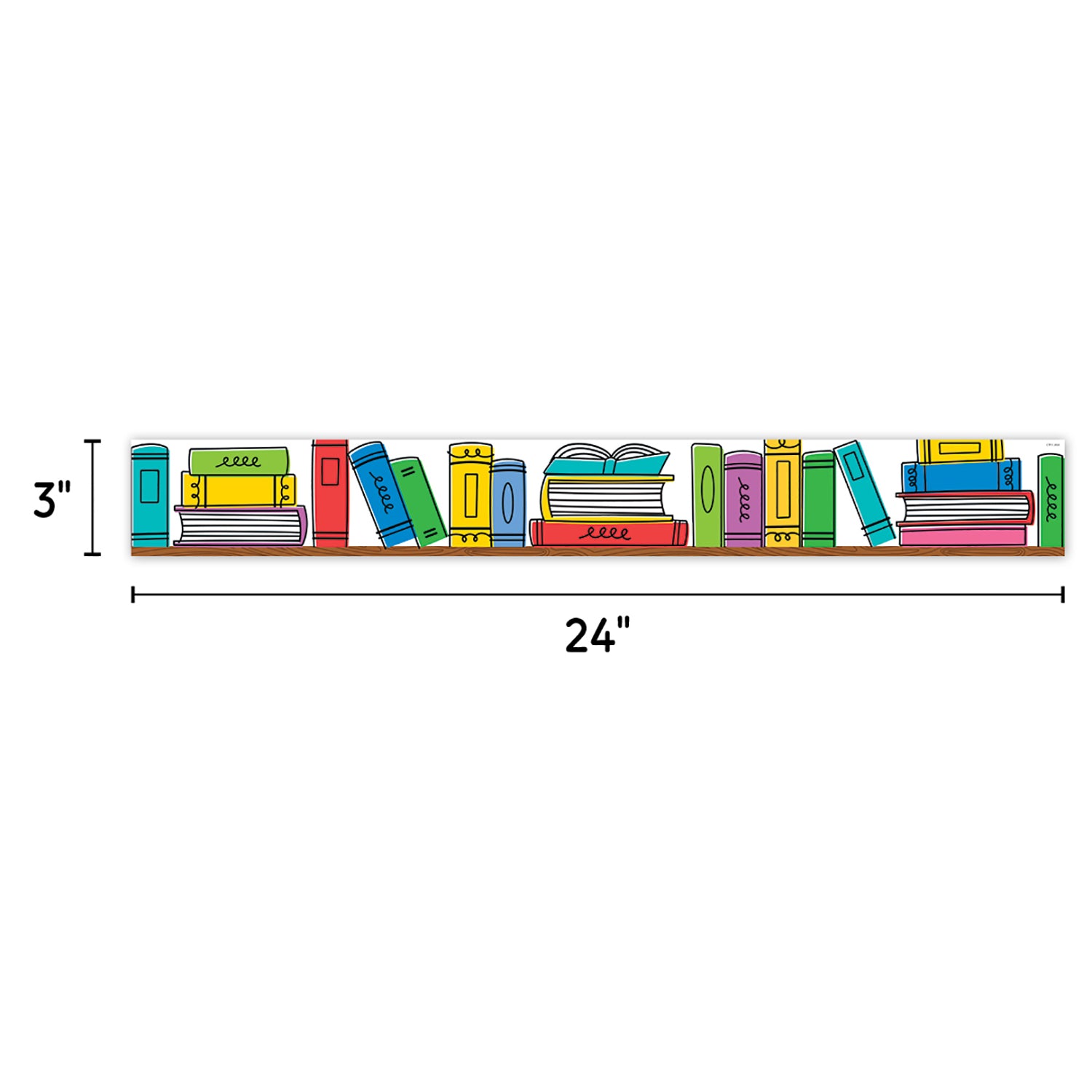 Core Decor Doodle Bookshelf EZ Border, 48 Feet Per Pack, 3 Packs