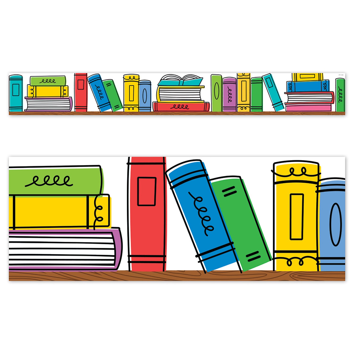 Core Decor Doodle Bookshelf EZ Border, 48 Feet Per Pack, 3 Packs