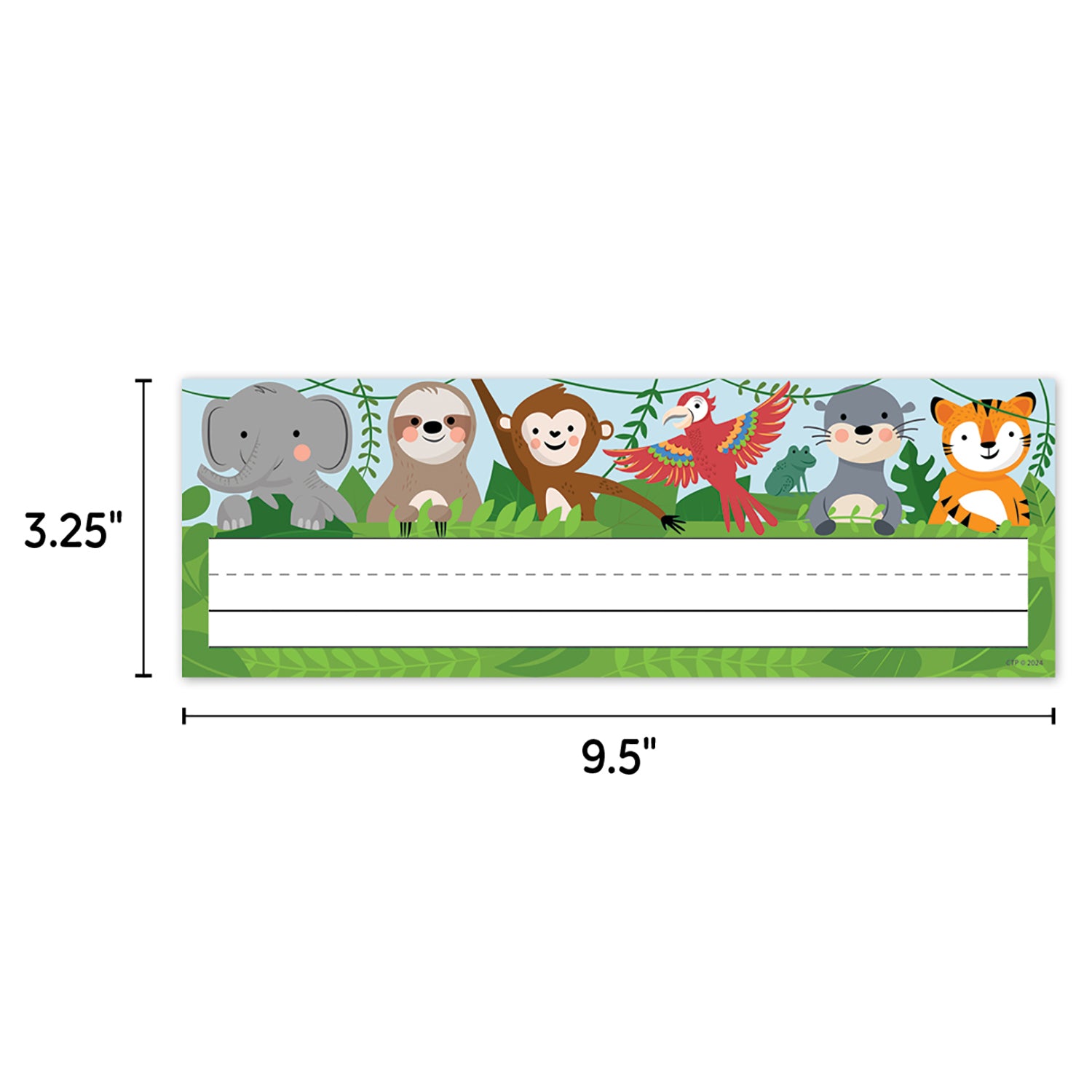 Jungle Friends Name Plates, 36 Per Pack, 6 Packs