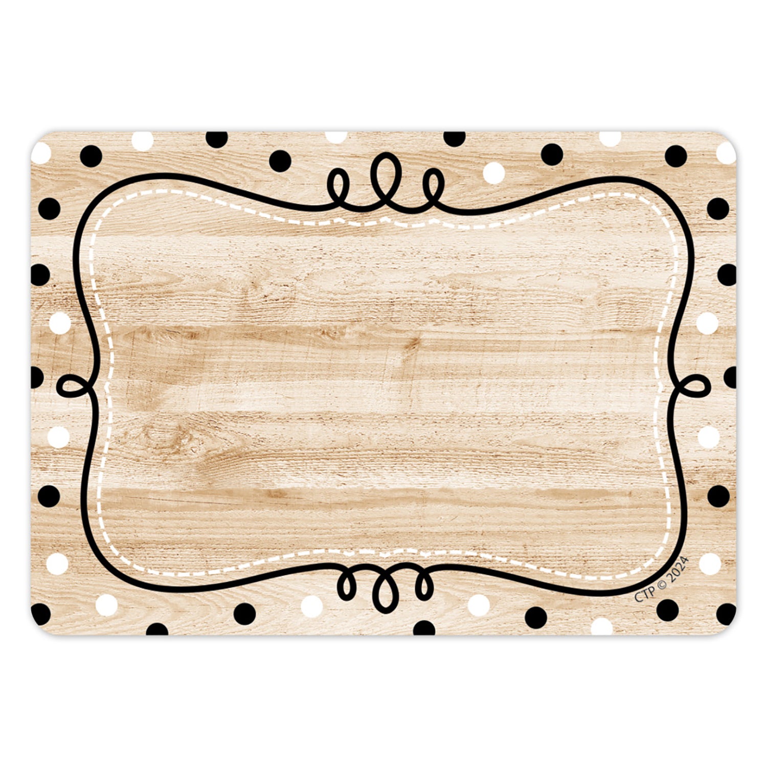 Core Decor Loop-de-Dots on Wood Labels, 36 Per Pack, 6 Packs