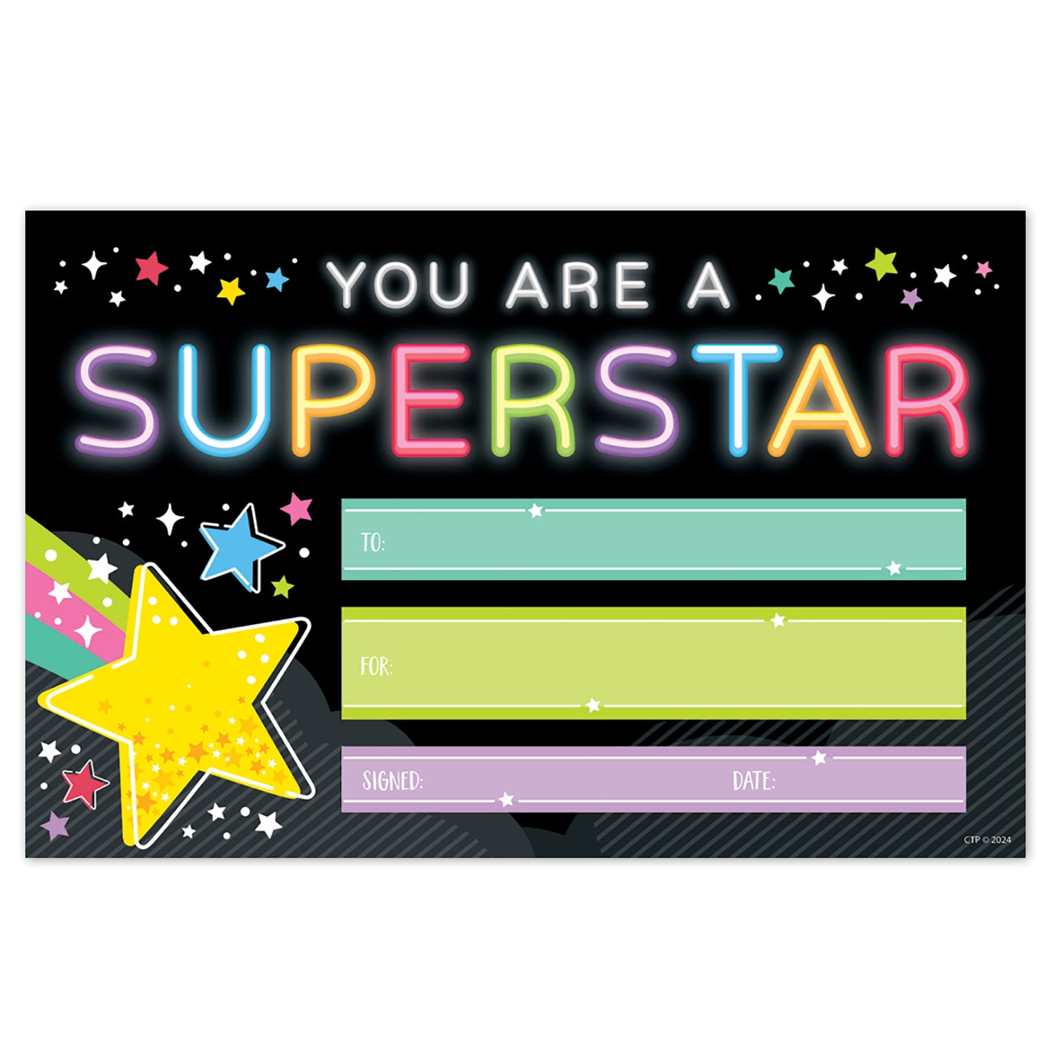 Star Bright Superstar Awards, 30 Per Pack, 6 Packs