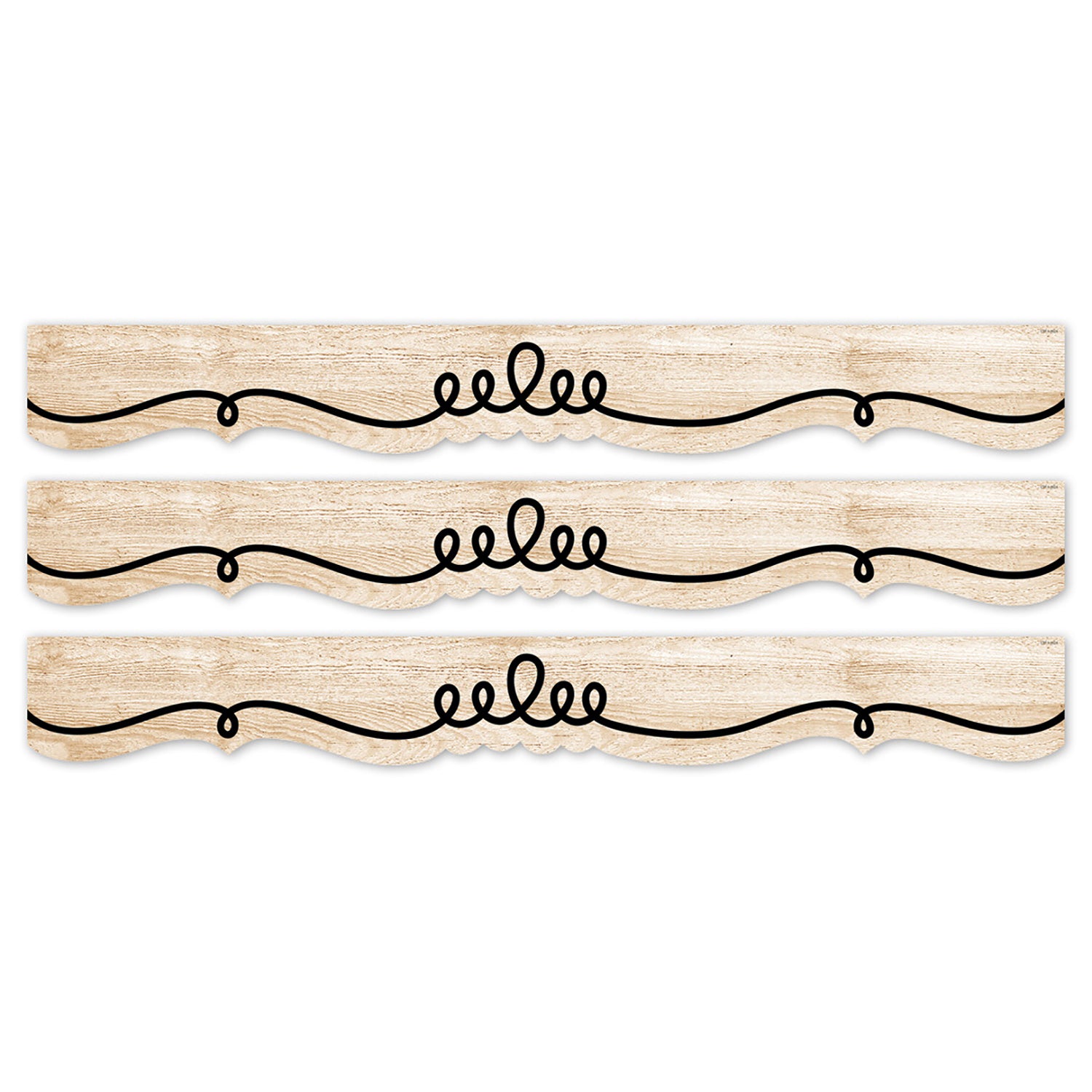 Core Decor Loop-de-Doodle on Wood EZ Border, 48 Feet Per Pack, 3 Packs