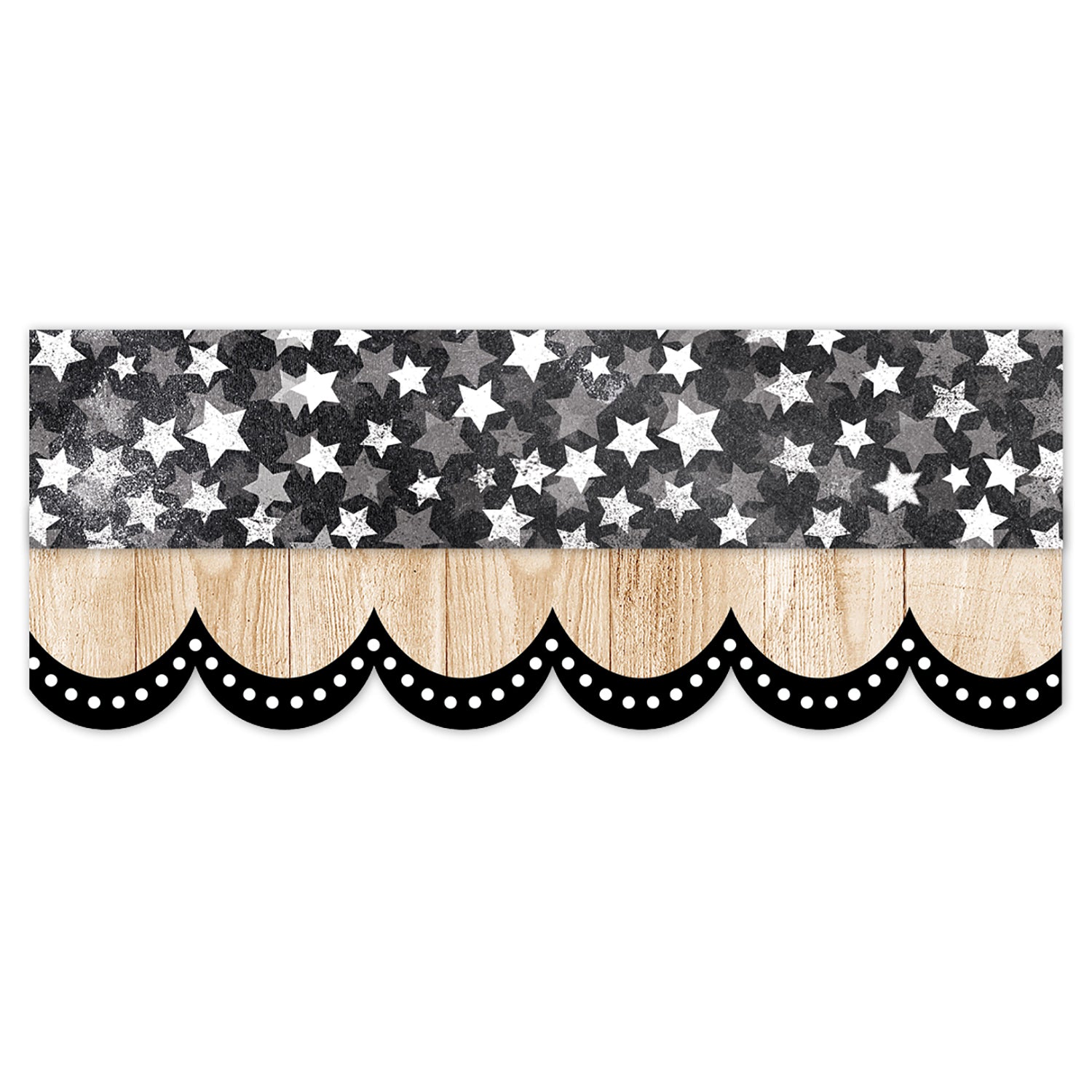 Core Decor Dotted Scallops on Wood EZ Border, 48 Feet Per Pack, 3 Packs