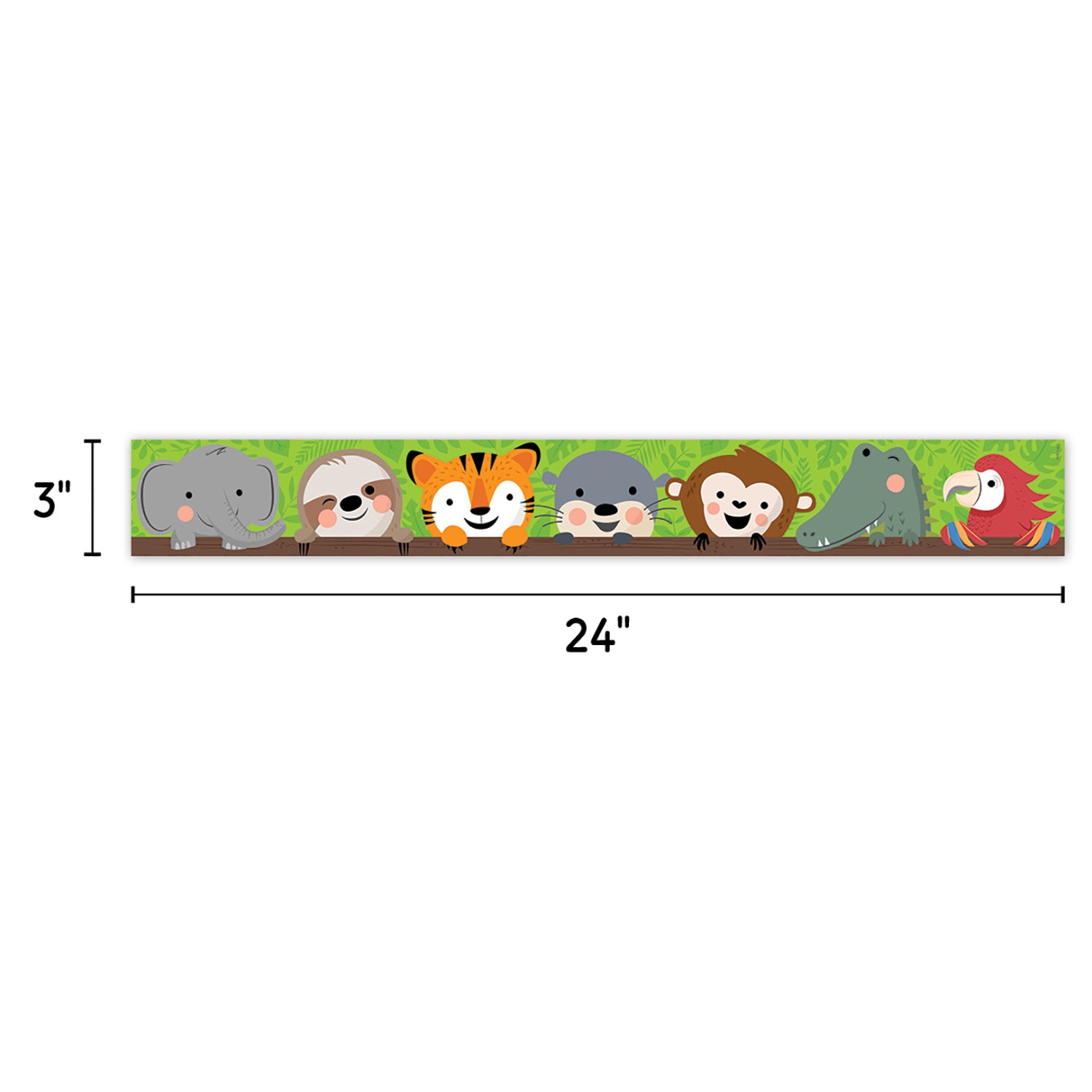 Jungle Friends EZ Border, 48 Feet Per Pack, 3 Packs