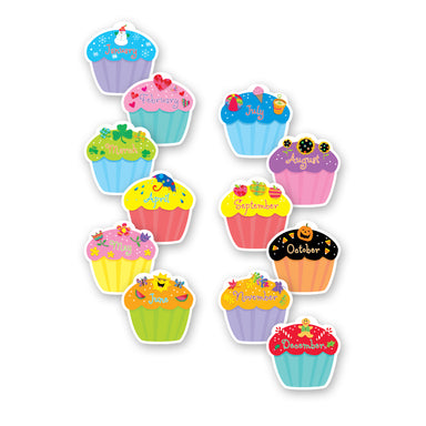 Month Cupcakes 6" Designer Cut-Outs, 36 Per Pack, 3 Packs - A1 School Supplies