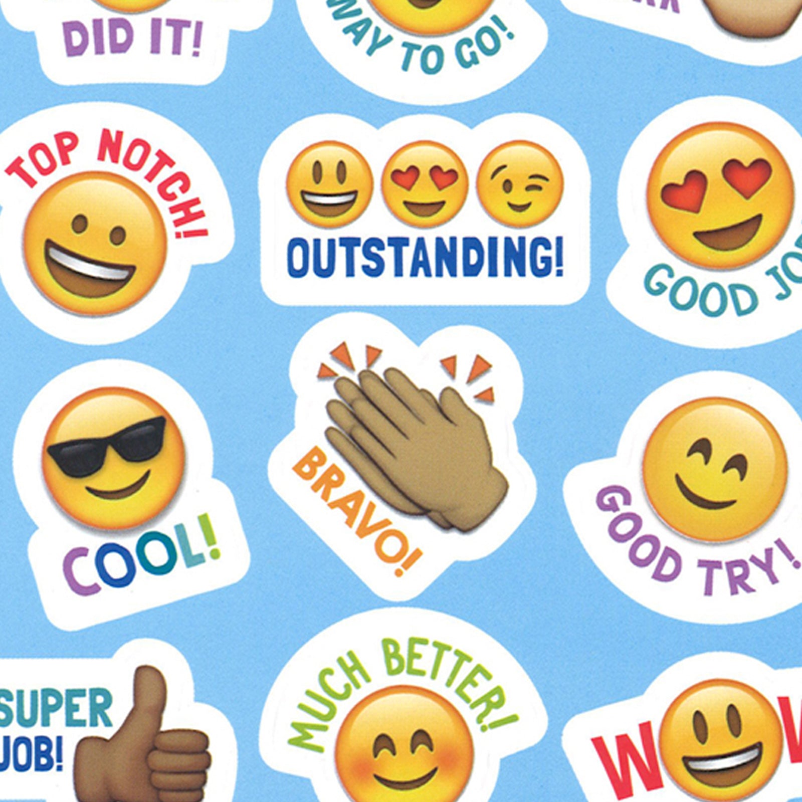 Emotion Icon Fun Reward Stickers, 75 Per Pack, 6 Packs