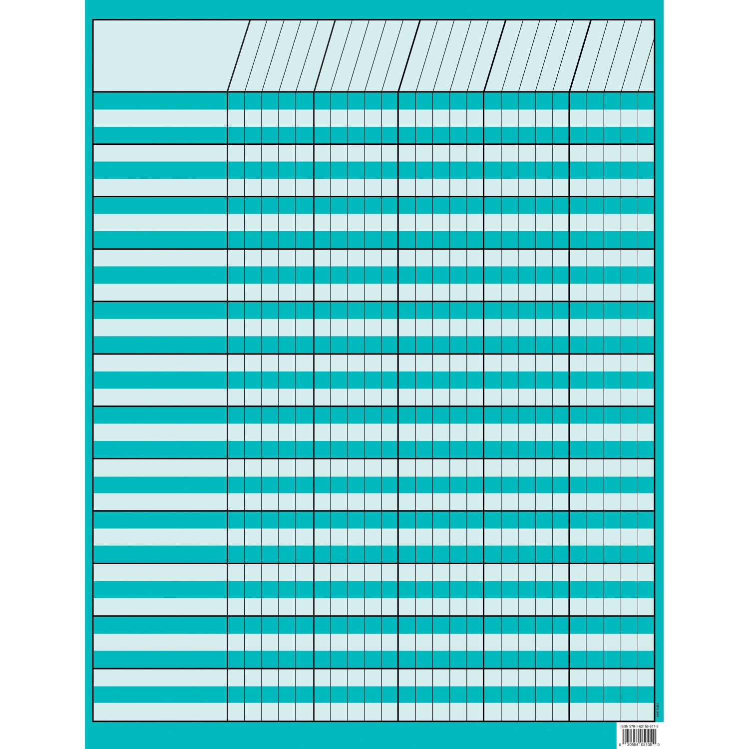 Turquoise Incentive Chart, 17" x 22", Pack of 6