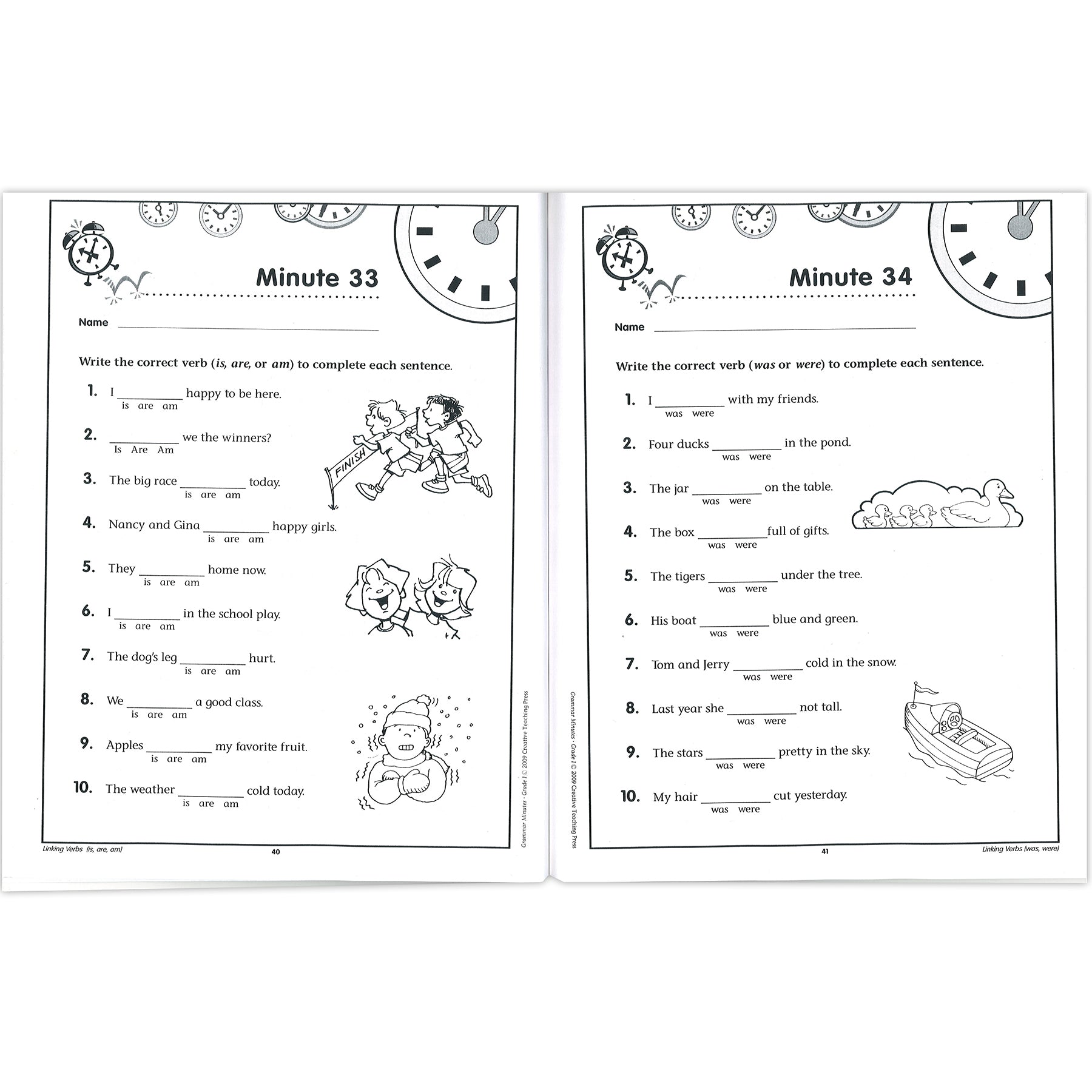 Grammar Minutes Workbook, Grade 1