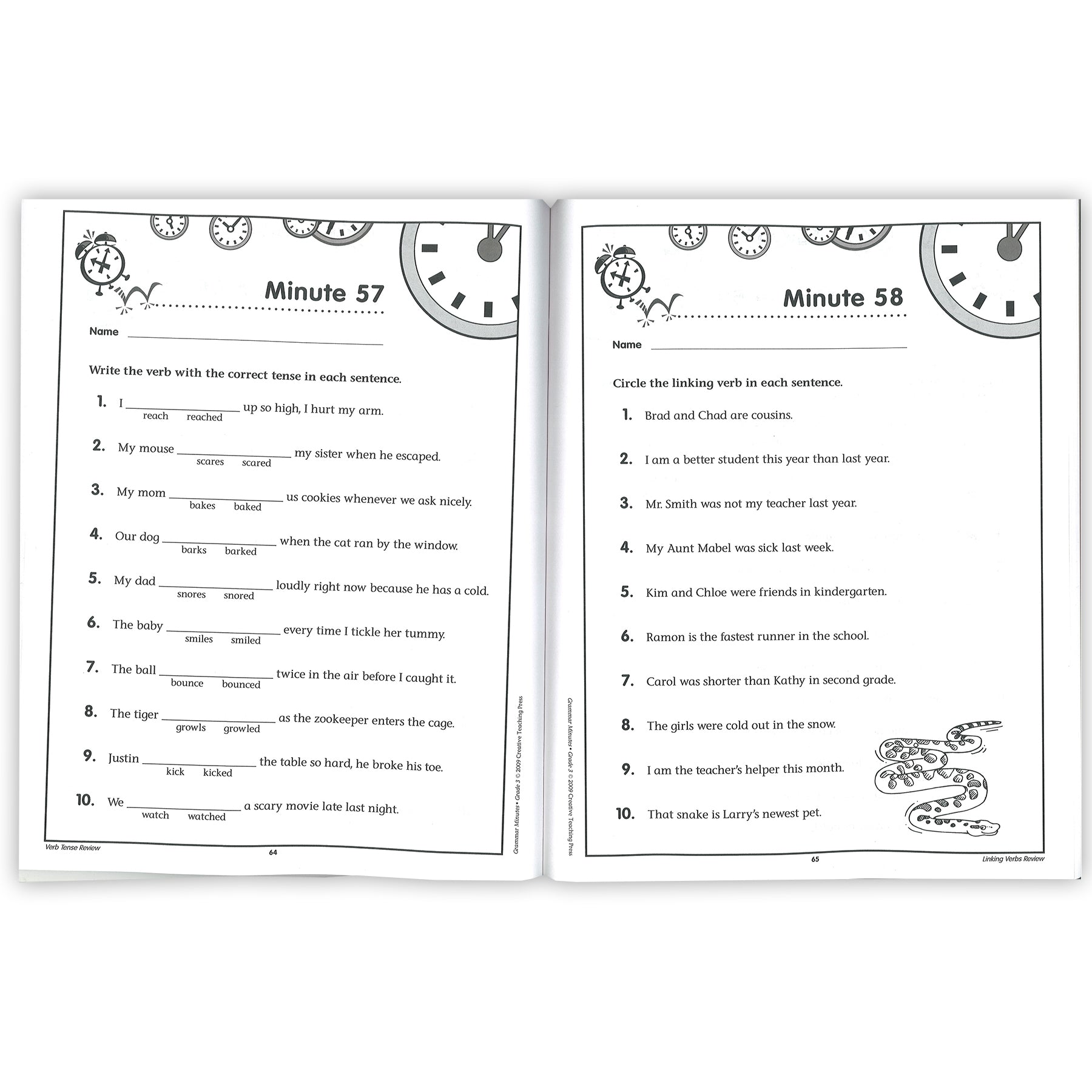 Grammar Minutes Workbook, Grade 3