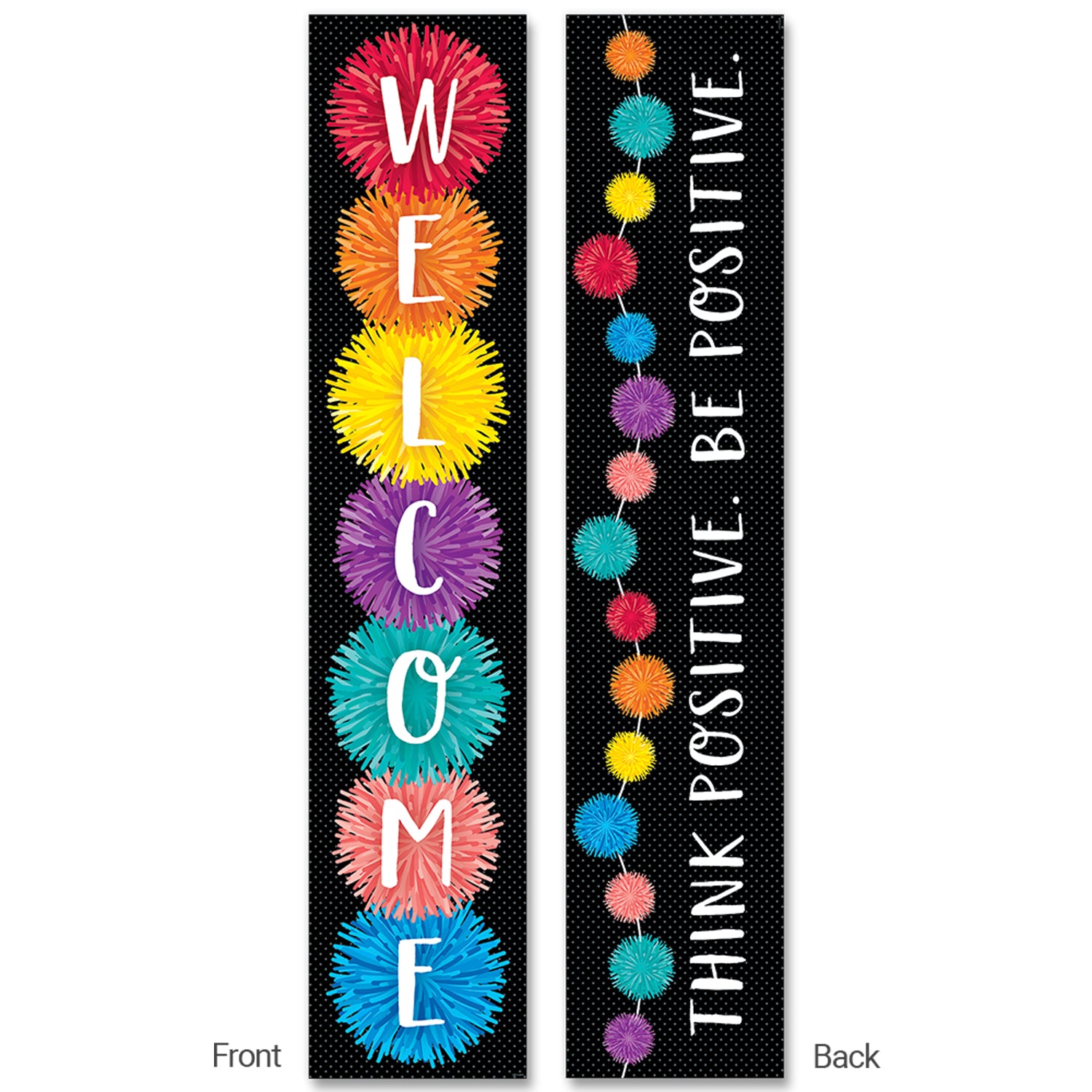 Pom-Poms Welcome Banner (2-sided), Pack of 3