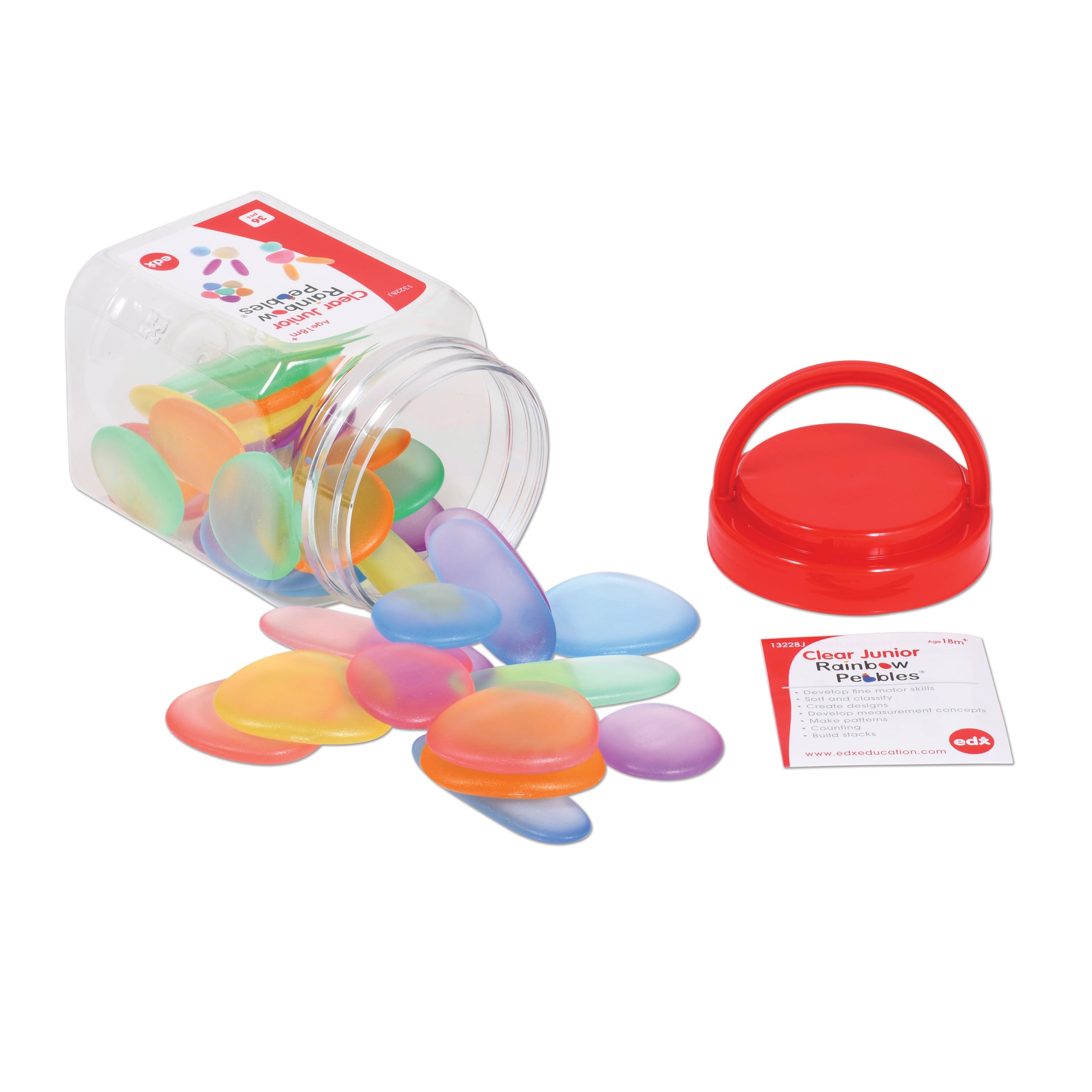 Junior Rainbow Pebbles® - Transparent - Mini Jar - Set of 36