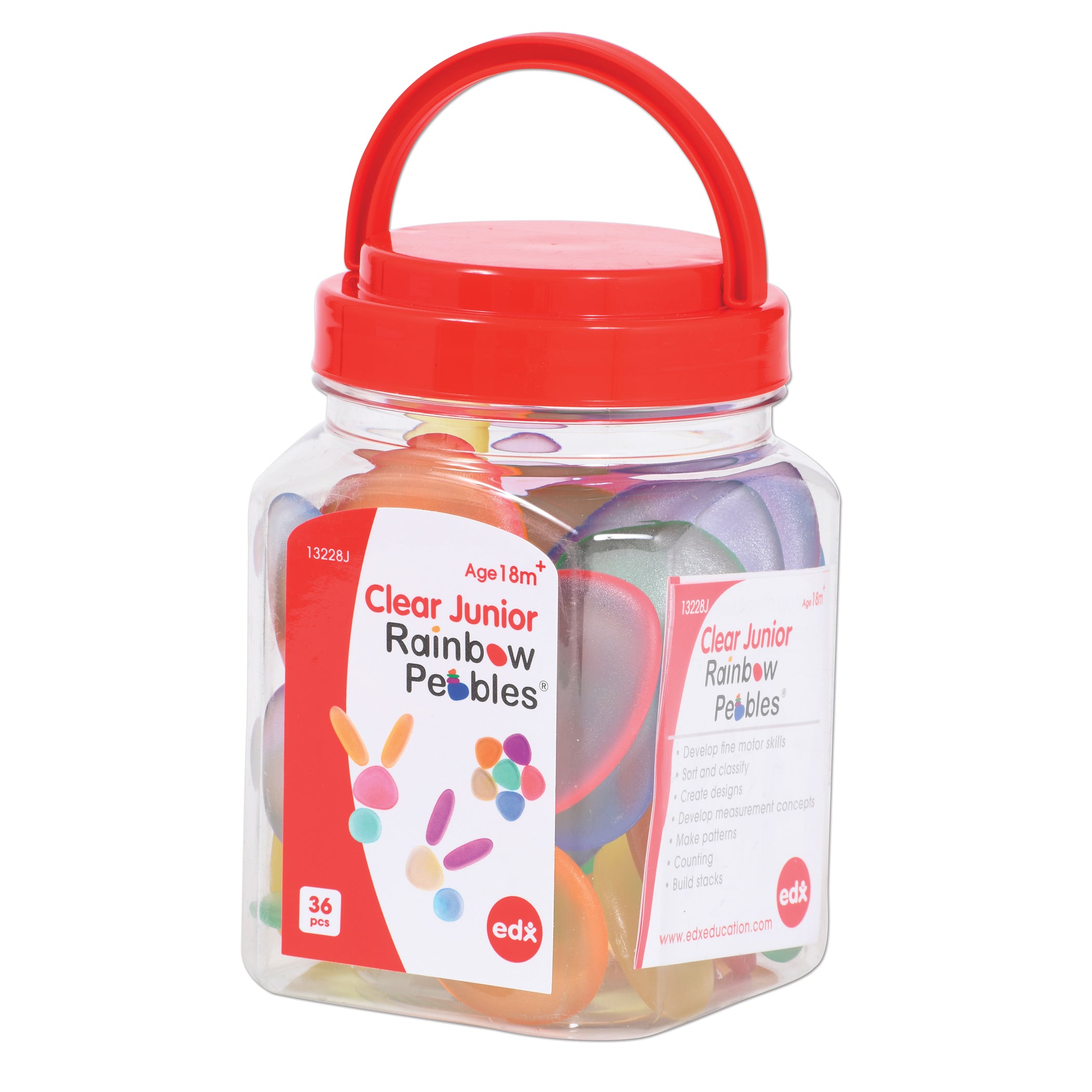 Junior Rainbow Pebbles® - Transparent - Mini Jar - Set of 36