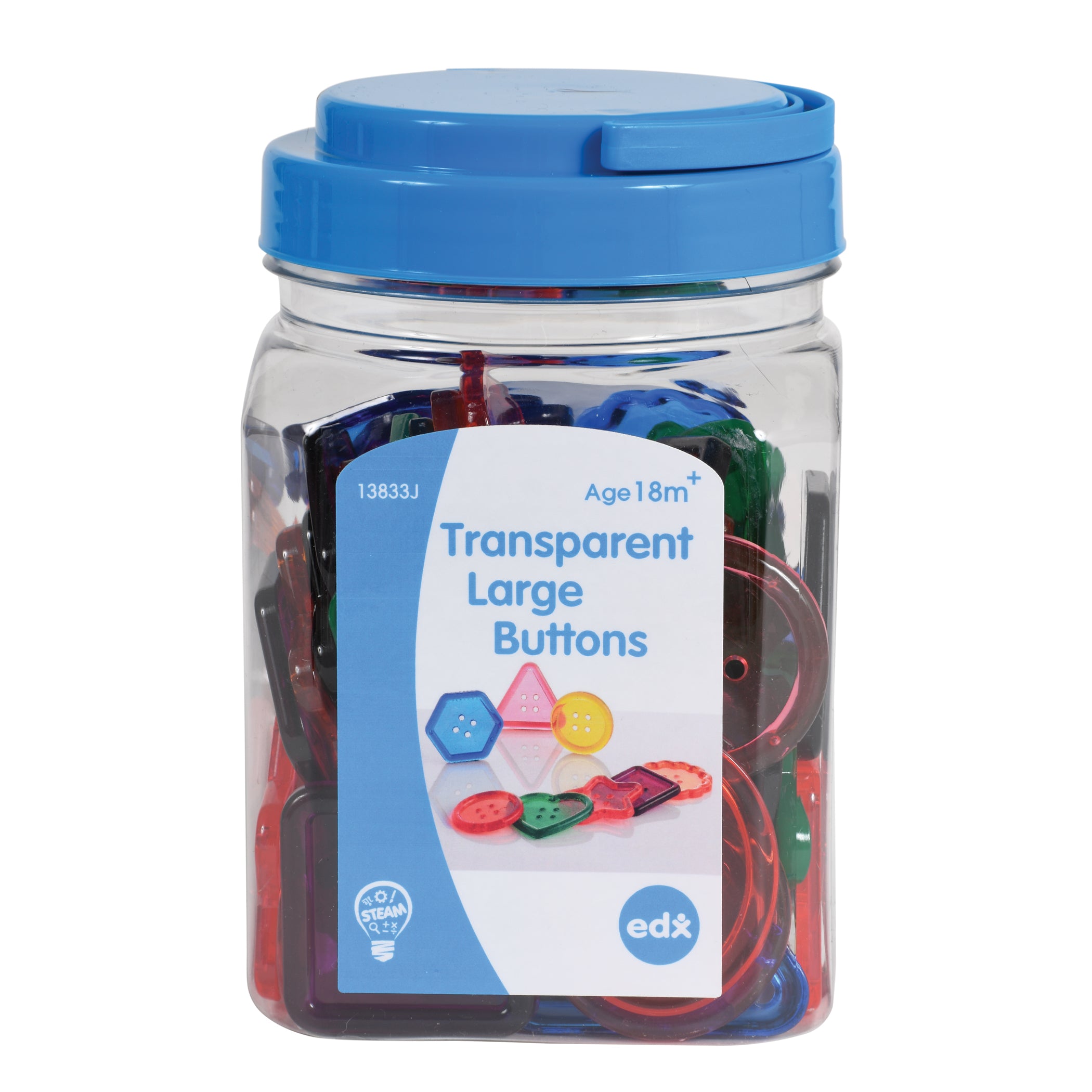 Transparent Large Buttons - Mini Jar - 0.6 Pound