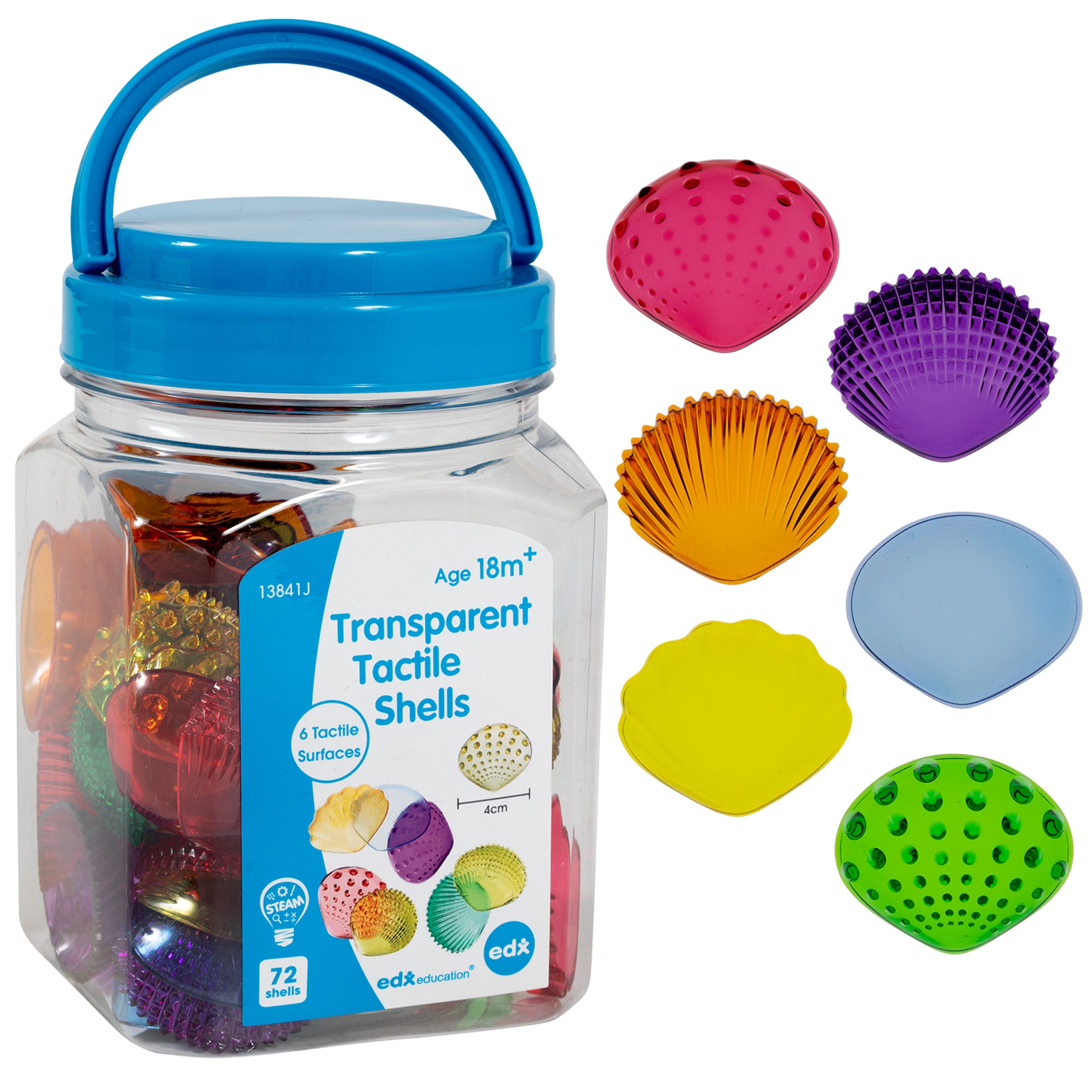 Tactile Shells - Transparent - Mini Jar - Set of 72