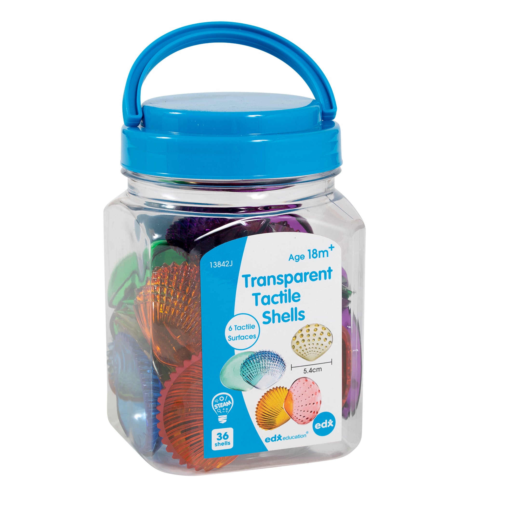 Tactile Shells - Transparent - Mini Jar - Set of 36