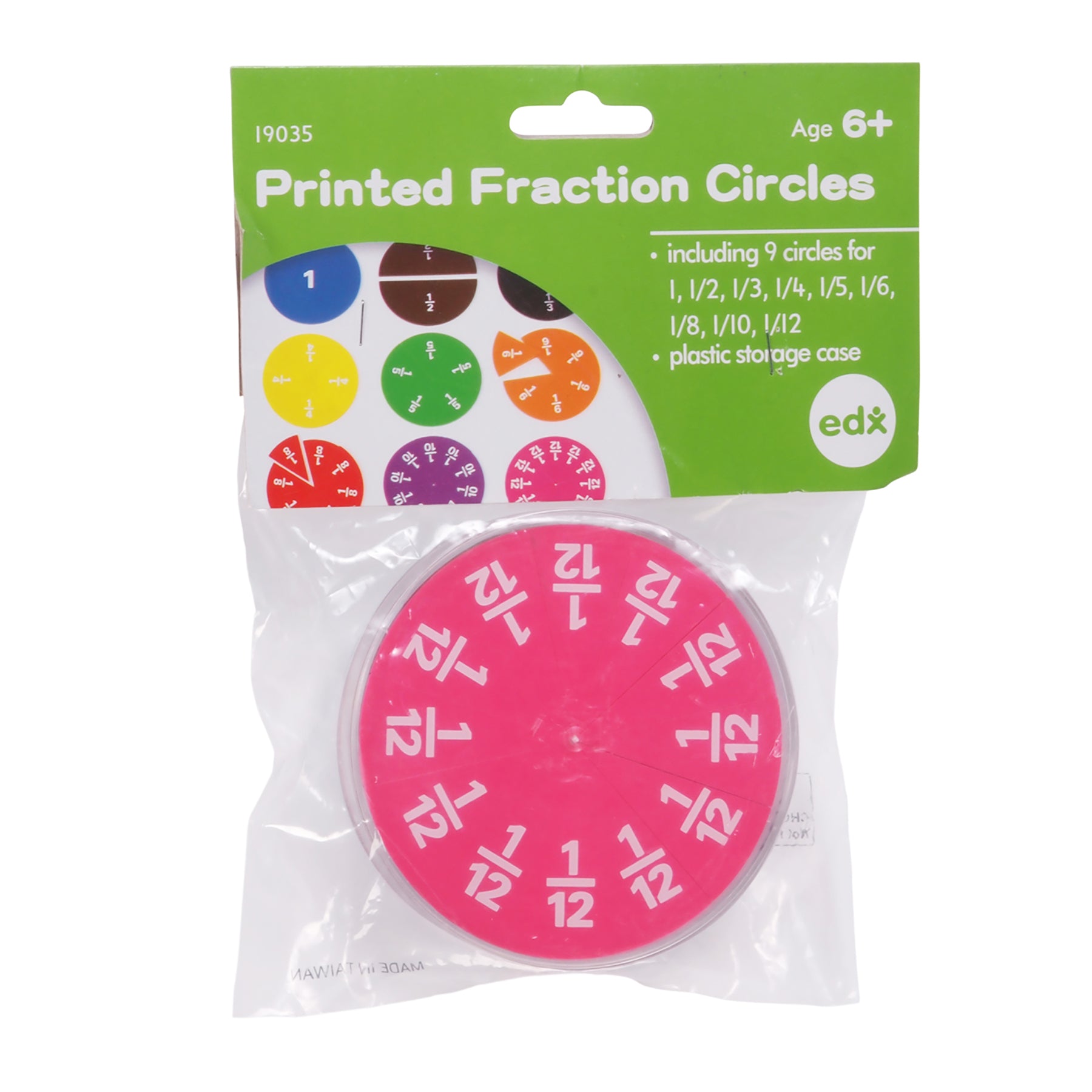 Fraction Circles - 9 Values & Colors - 51 Per Set - 3 Sets