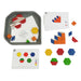 FunPlay Pattern Blocks - Set of 60 Wooden Math Manipulatives + 50 Activities + Messy Tray - A1 School Supplies