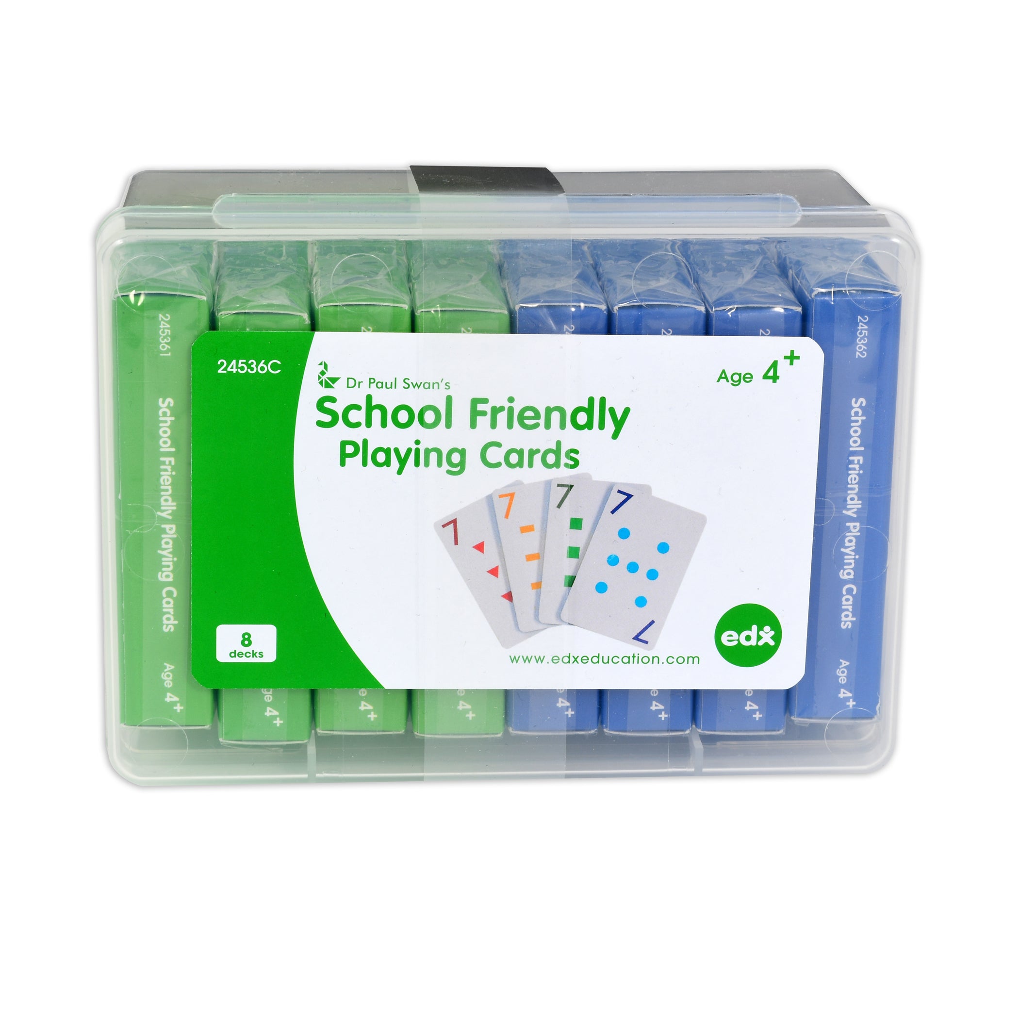 School Friendly Playing Cards - Set of 8 decks