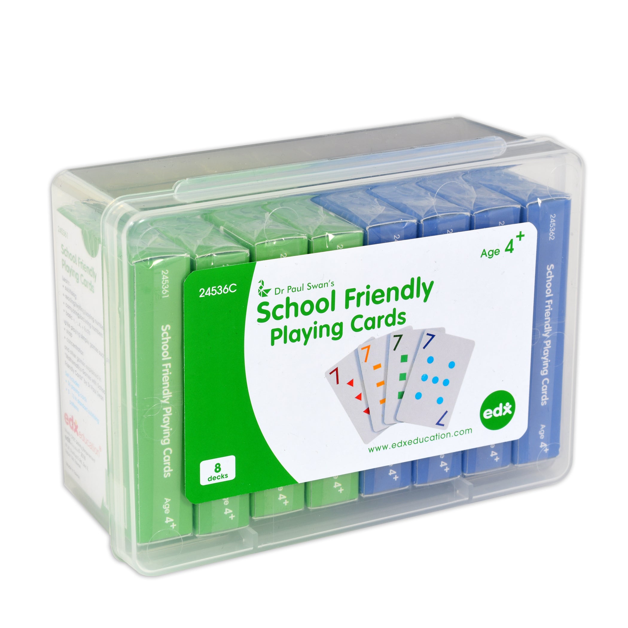 School Friendly Playing Cards - Set of 8 decks