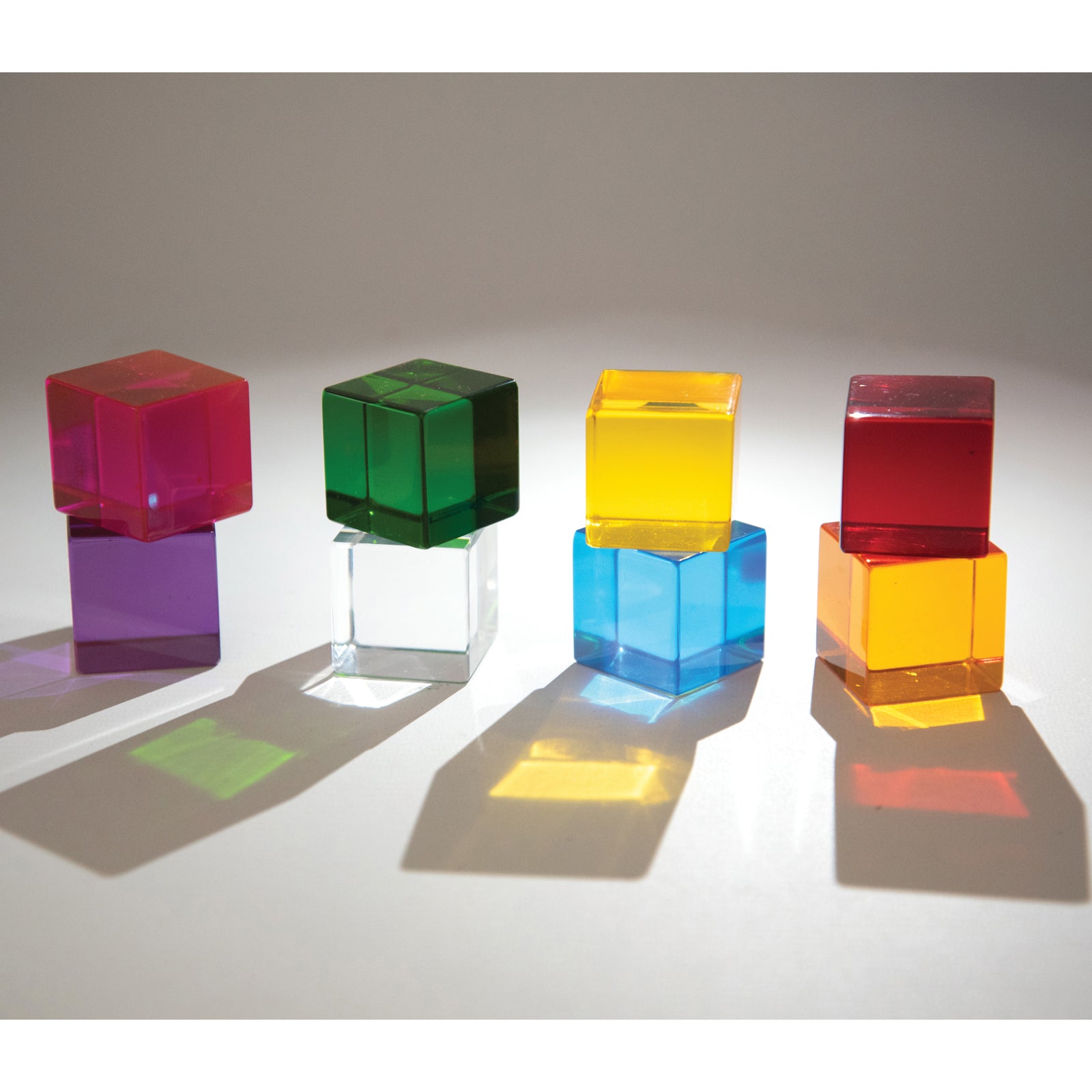 Perception Cubes - Set of 8 - Assorted Colors - Transparent Manipulatives - A1 School Supplies