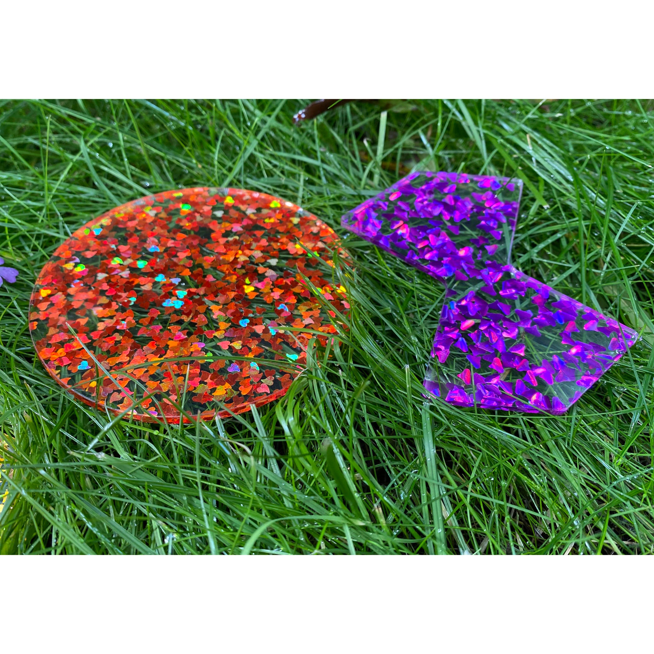 Rainbow Glitter Shapes - Set of 21 - 7 Colors - Explore Colors and Early Geometry - A1 School Supplies