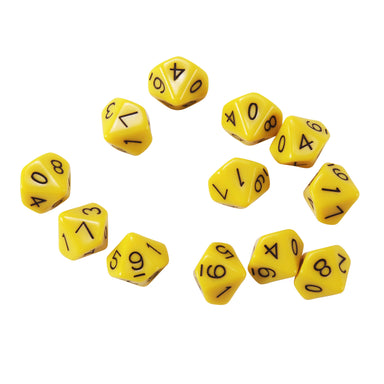 10-Sided Polyhedra Dice, 12 Per Pack, 3 Packs - A1 School Supplies