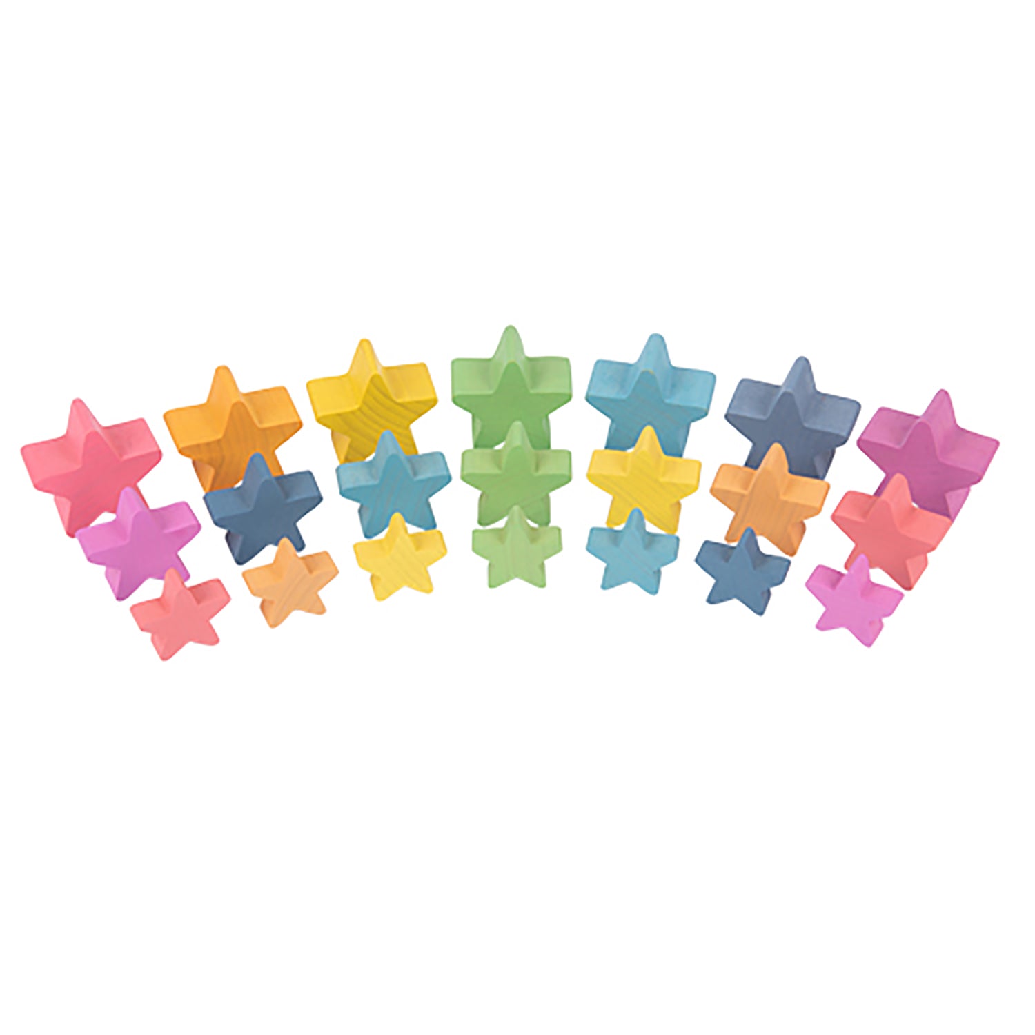 Rainbow Wooden Stars, Set of 21 - A1 School Supplies