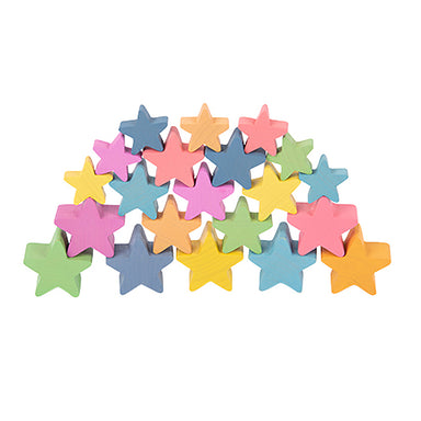 Rainbow Wooden Stars, Set of 21 - A1 School Supplies