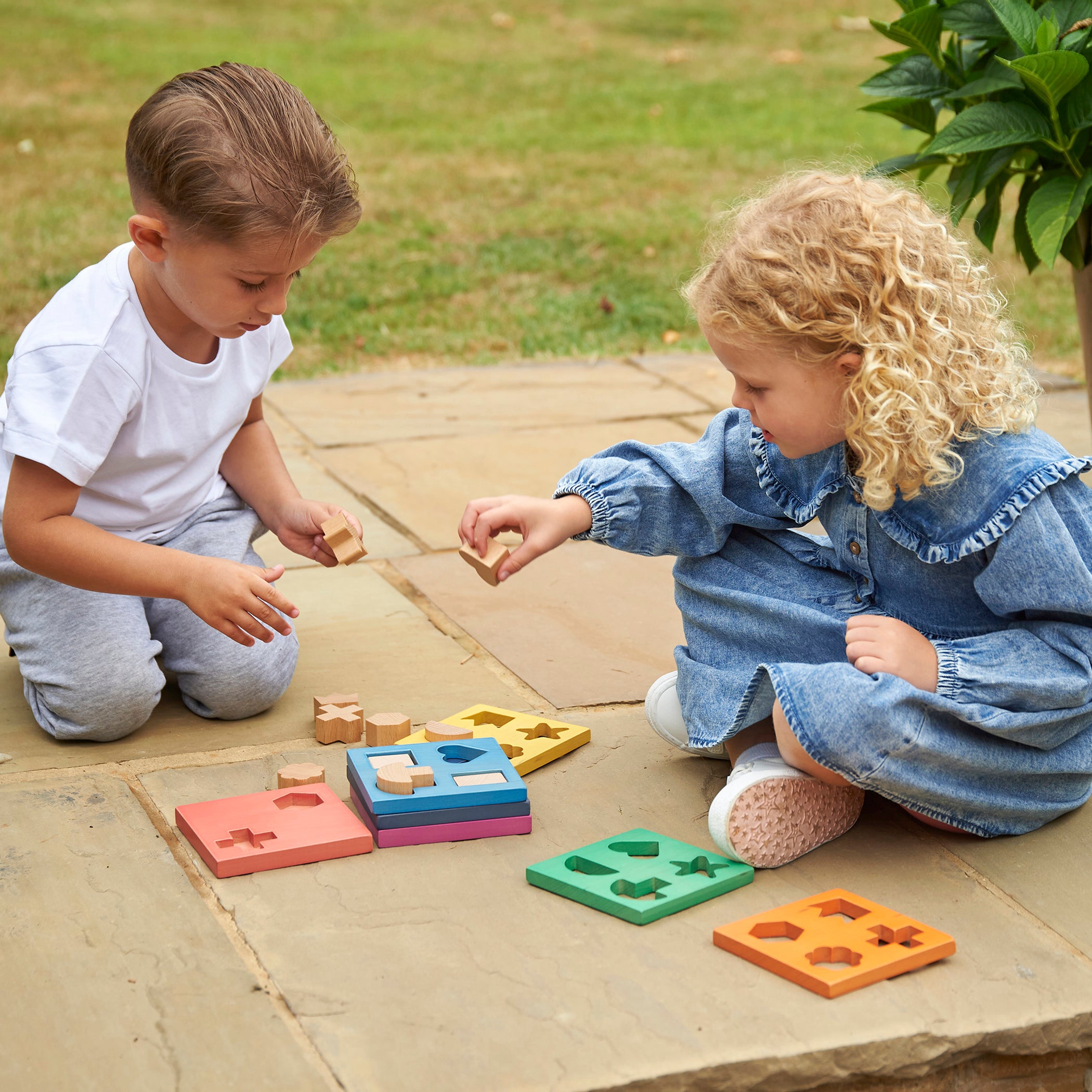 Rainbow Wooden Shape Stacker