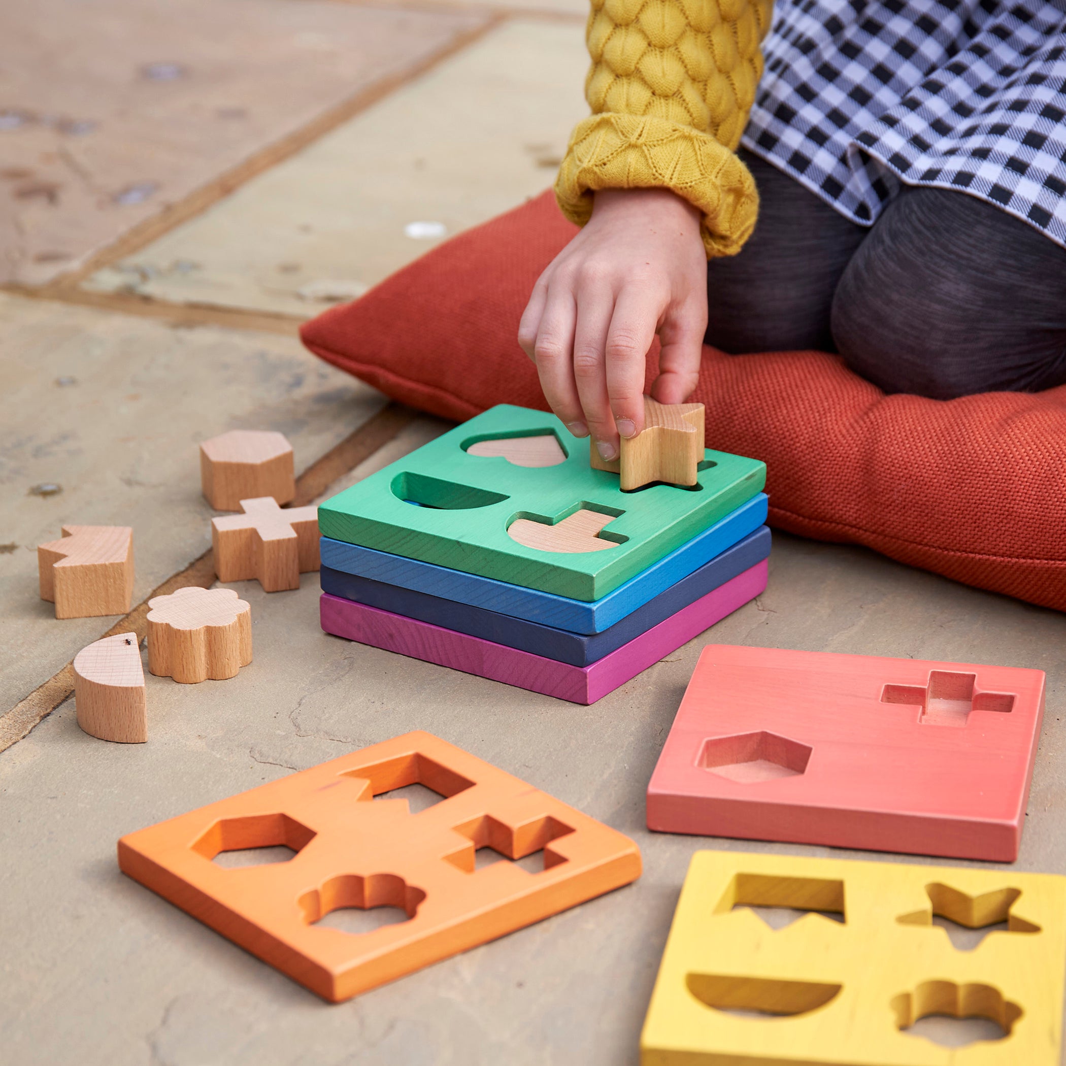 Rainbow Wooden Shape Stacker