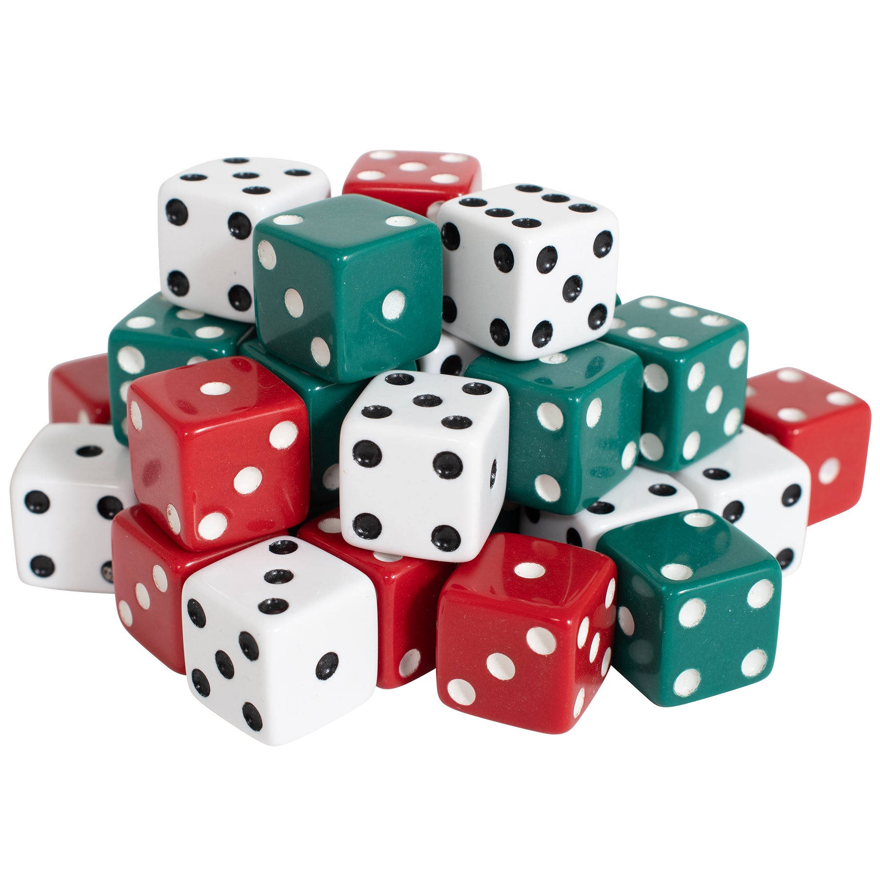 Dot Dice - Red/Green/White - 36 Per Pack, 3 Packs