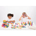 Rainbow Wooden Super Set - Set of 84 - 12 Different Shapes in 7 Colors - A1 School Supplies