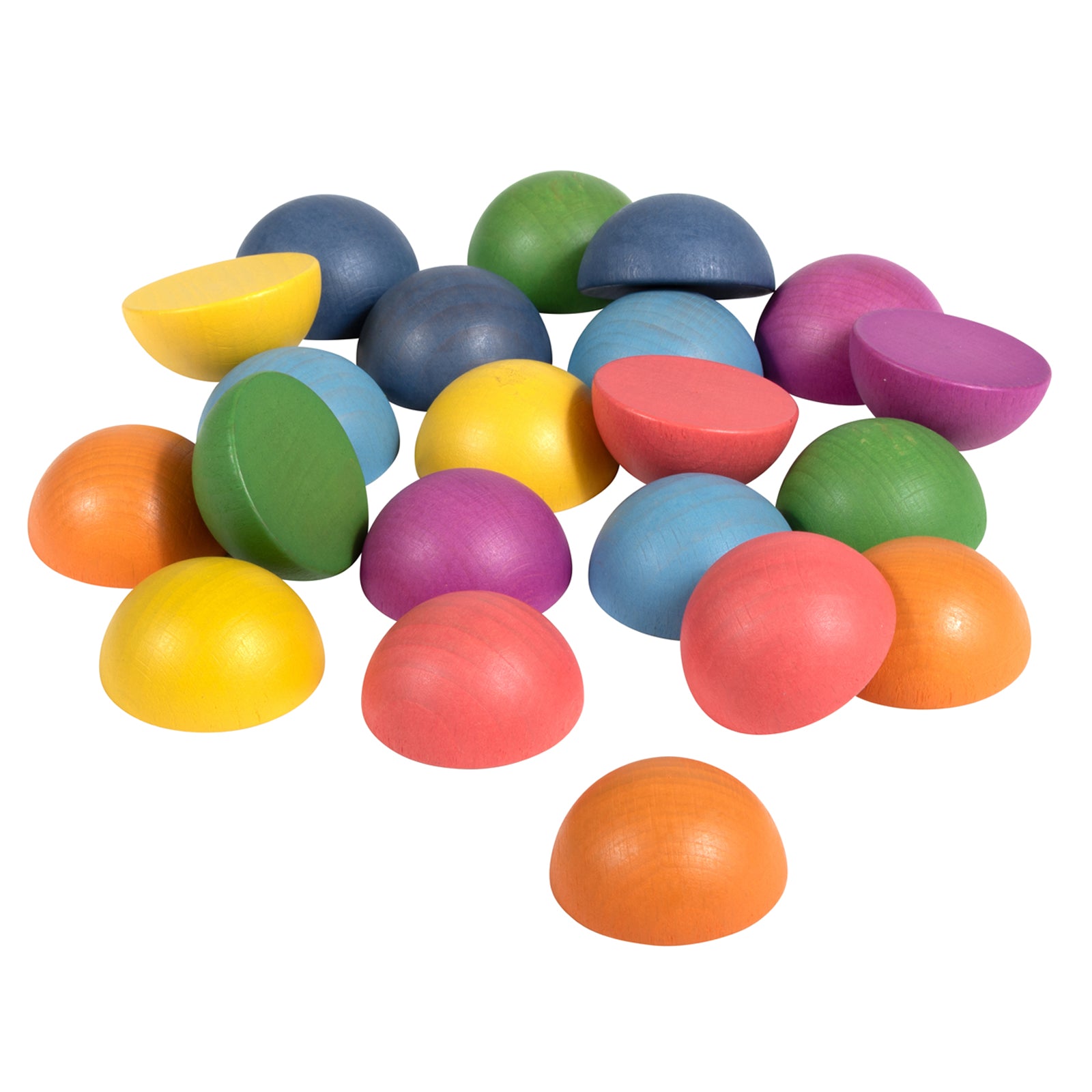 Rainbow Wooden Semispheres - Set of 21 - A1 School Supplies