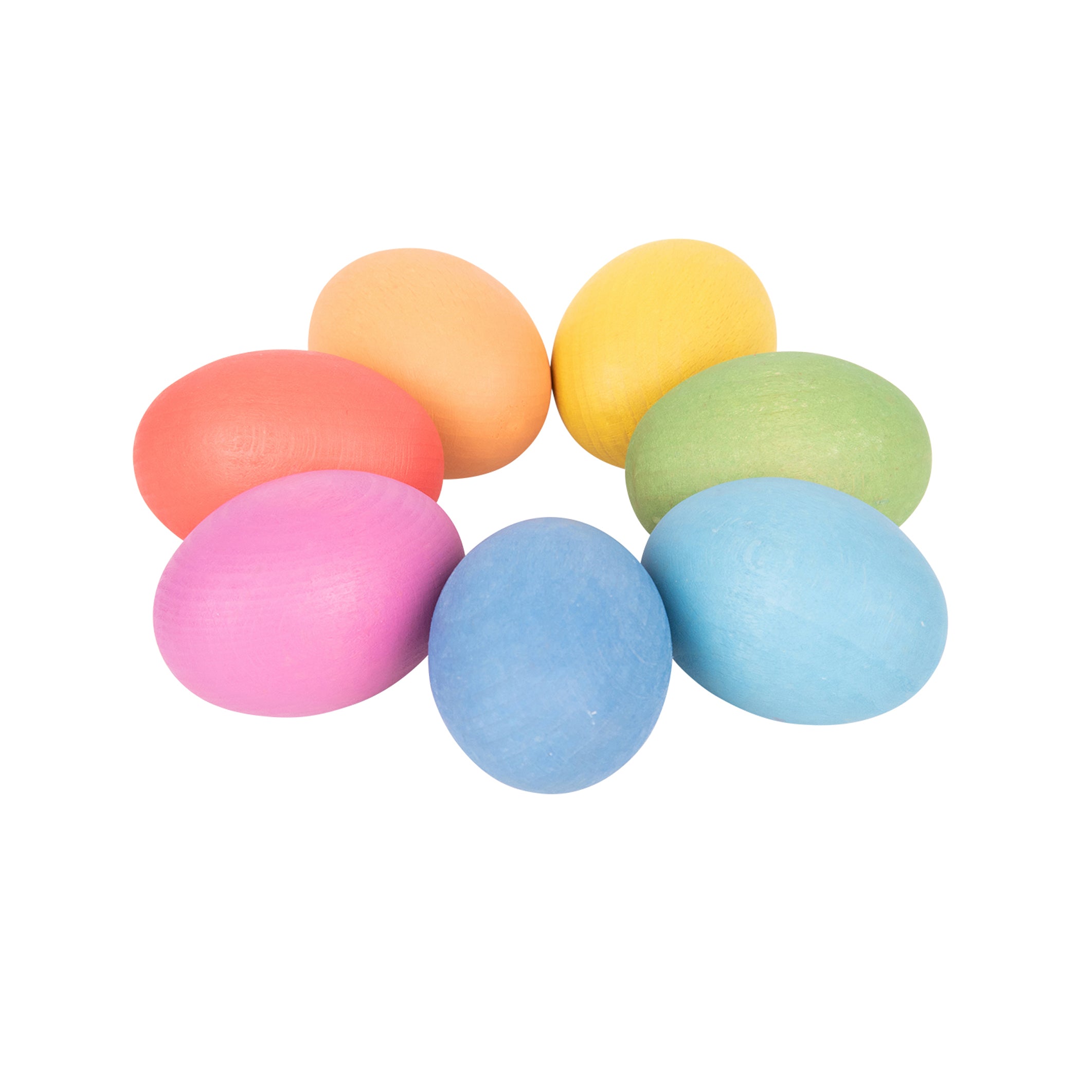 Rainbow Wooden Eggs - Set of 7 Colors