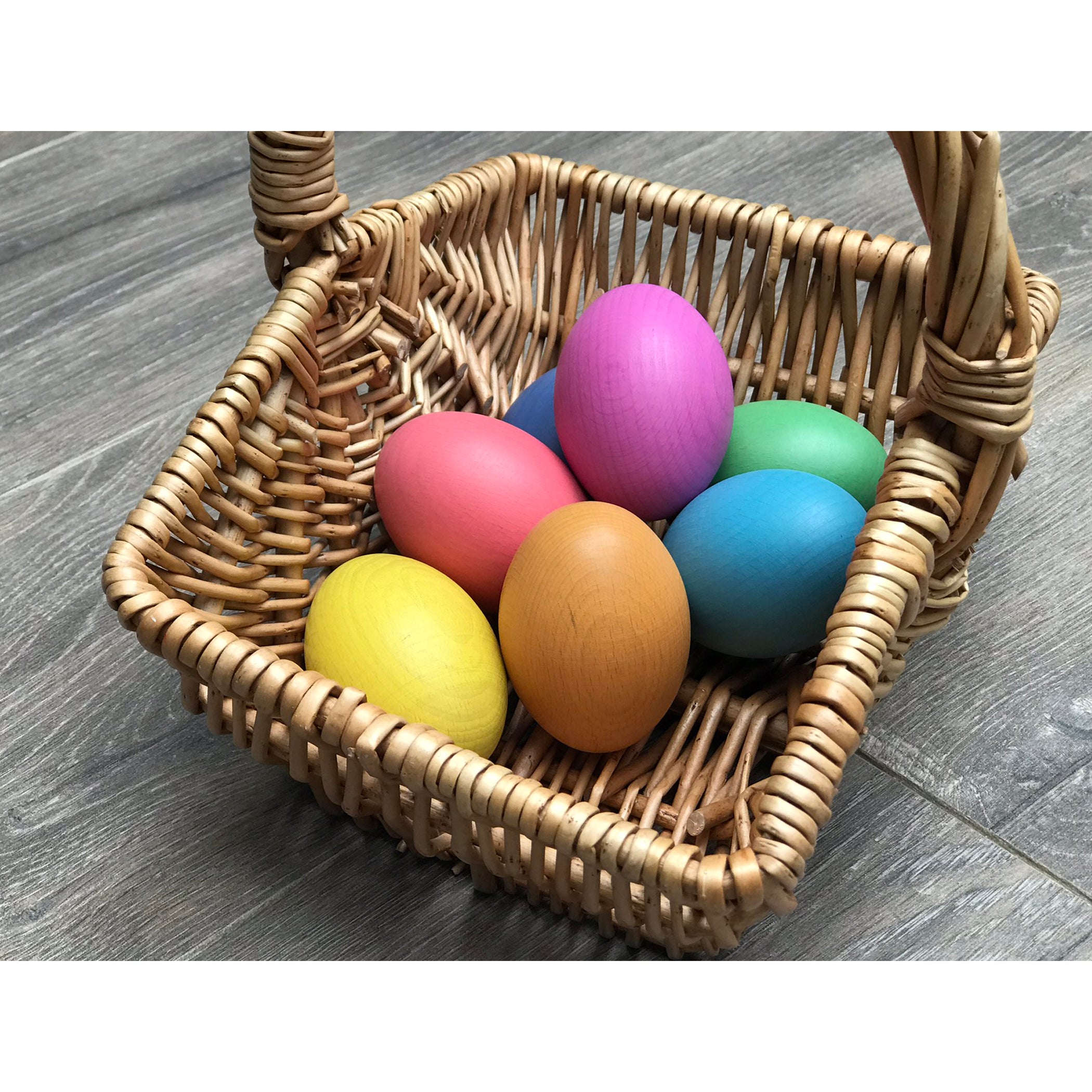 Rainbow Wooden Eggs - Set of 7 Colors