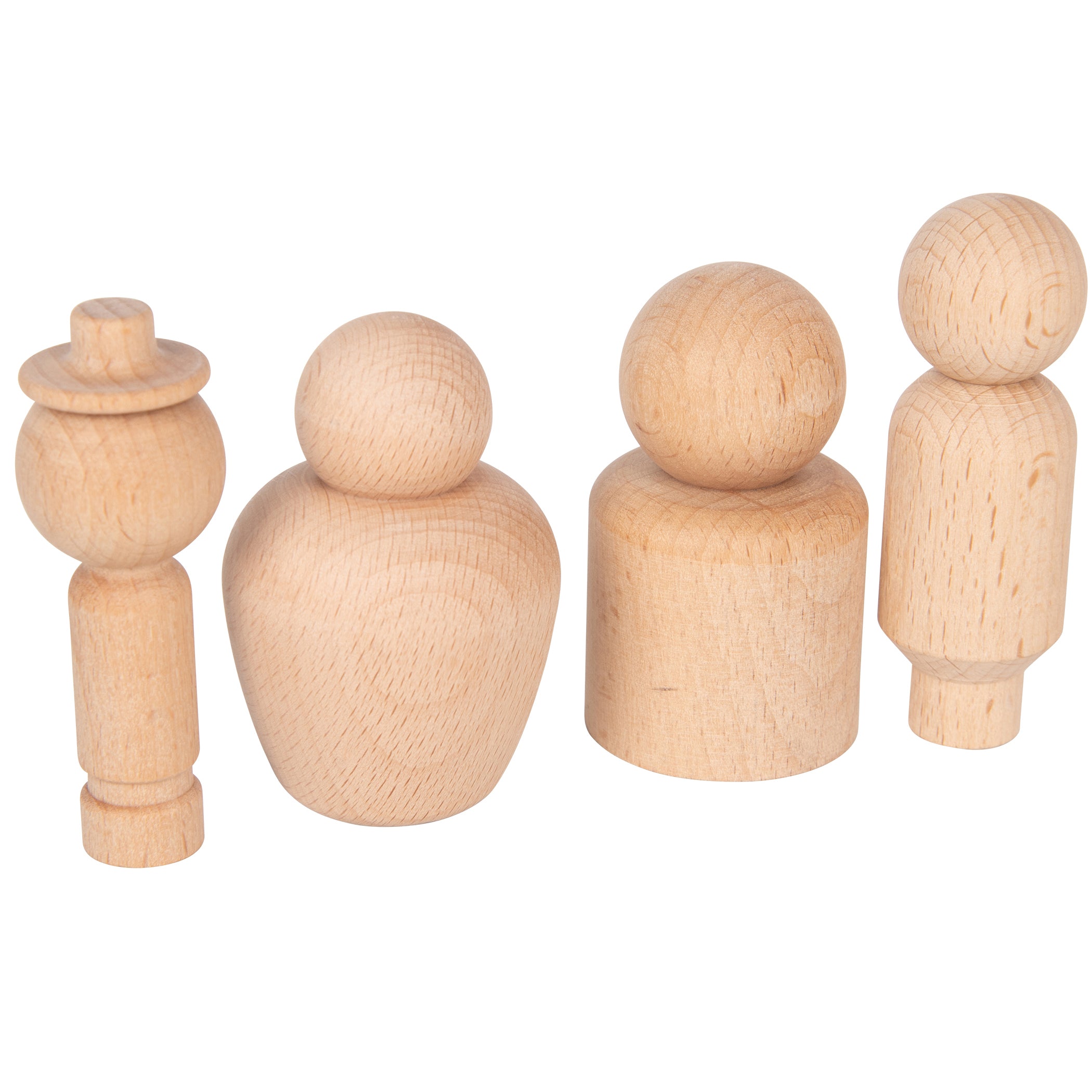 Wooden Community Figures - Set of 10 - For Ages 18m+ - Wooden Peg Dolls for Kids - 10 Different Shapes - Loose Parts Wooden Toys for Toddlers