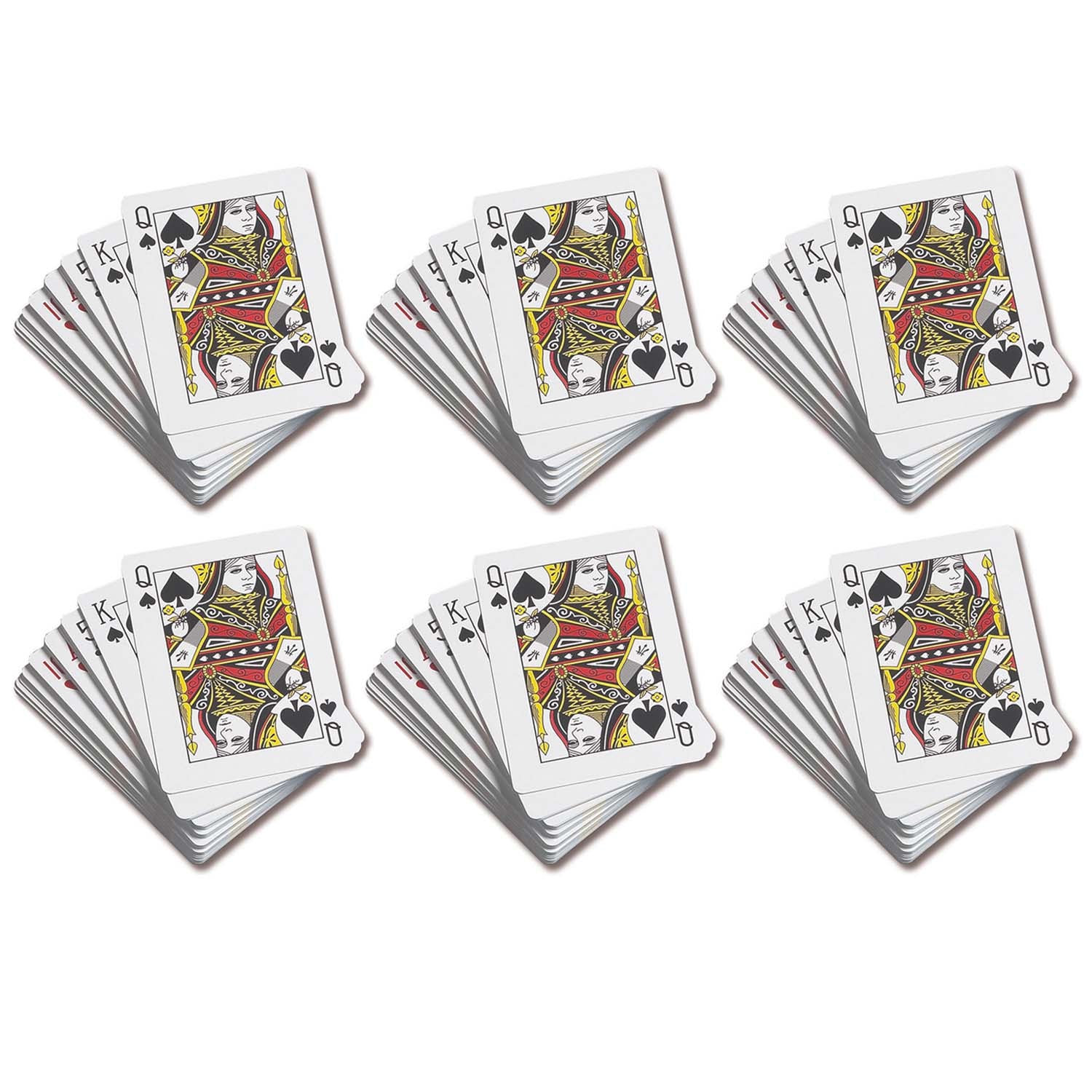 Standard Playing Cards - 52 Per Set - 6 Sets