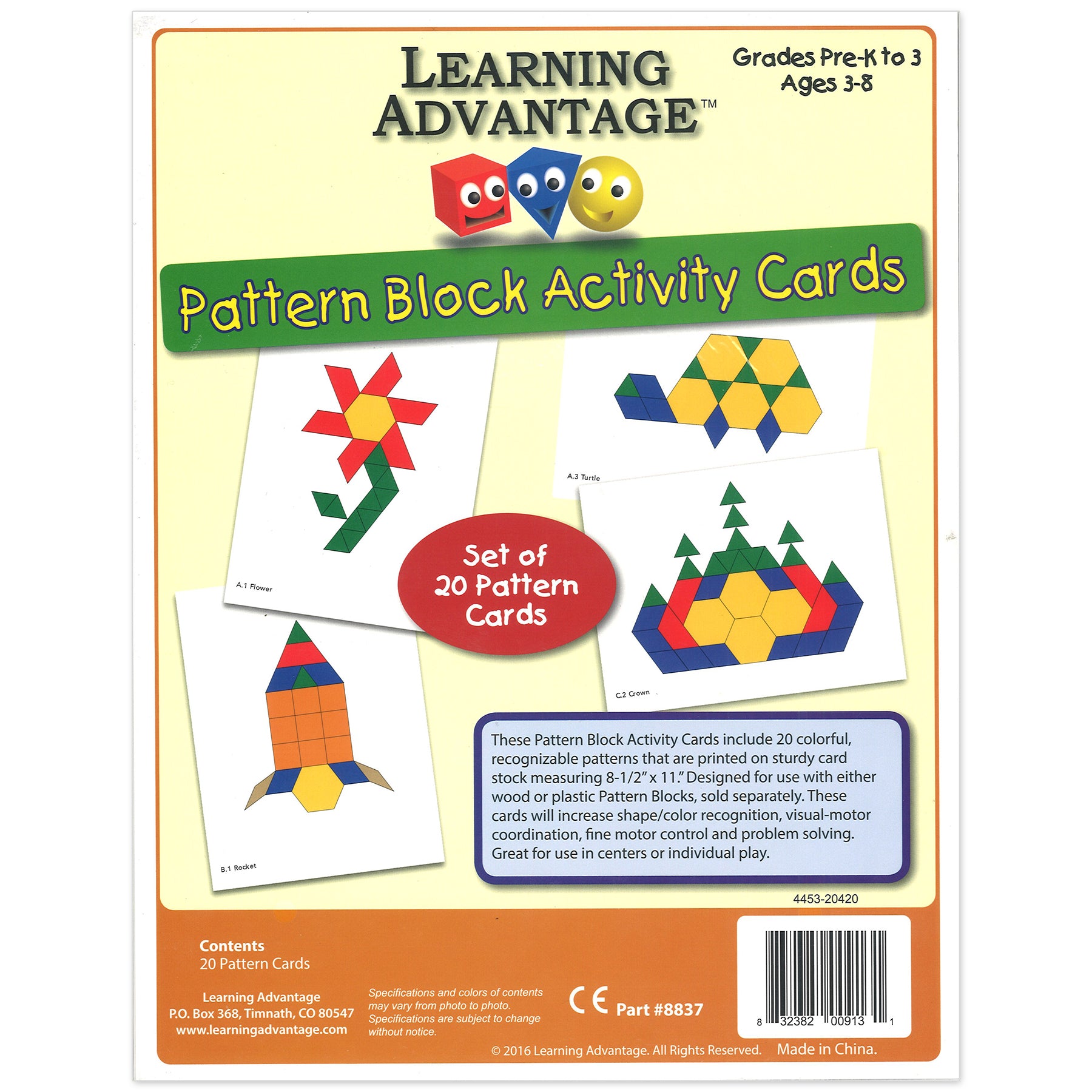 Pattern Block Activity Cards - 20 Per Set - 3 Sets