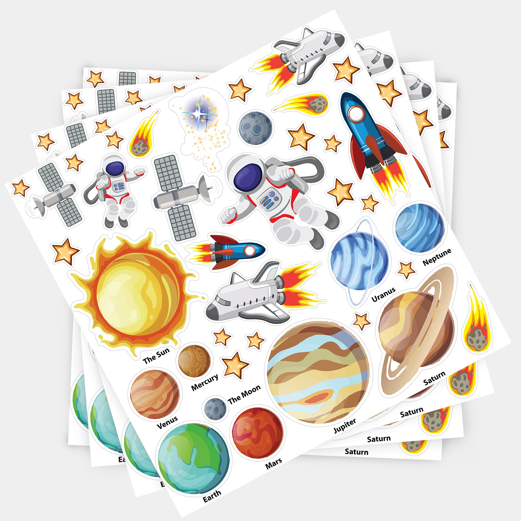 Foam Stickers, Space, 152 Per Pack, 3 Packs