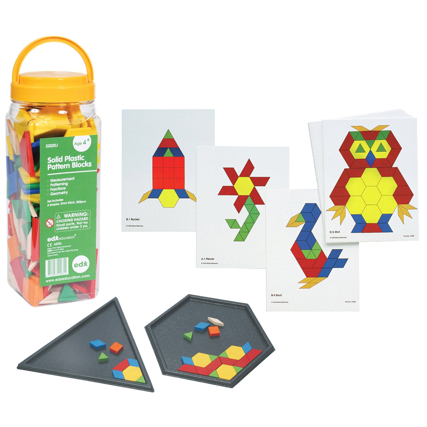 Pattern Blocks Kit - Activity Cards, Blocks & Trays