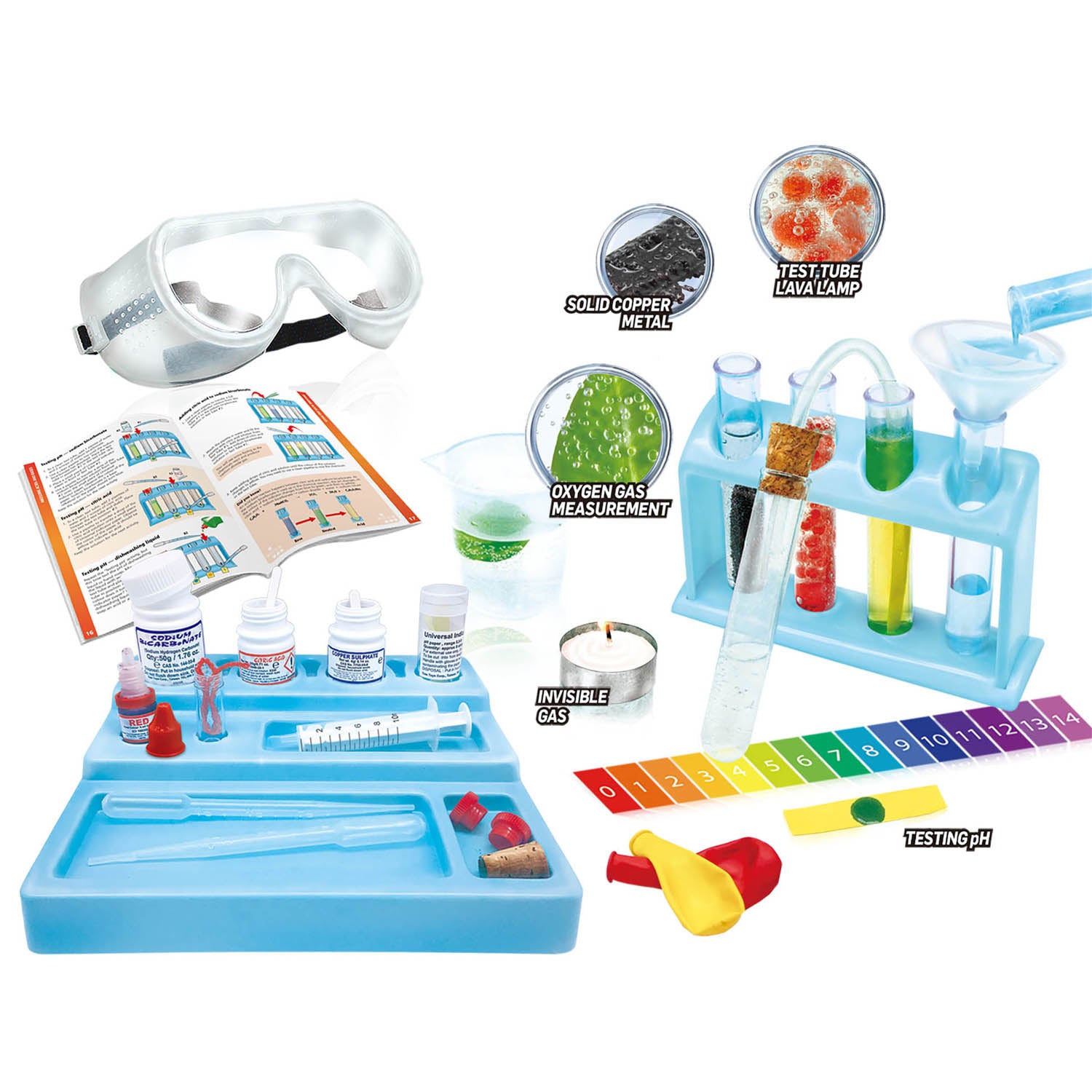 Test Tube Chemistry Lab - 50+ Science Experiments and Reactions - Ages 8+ - Learn About Solids, Liquids, Gases and More! - A1 School Supplies