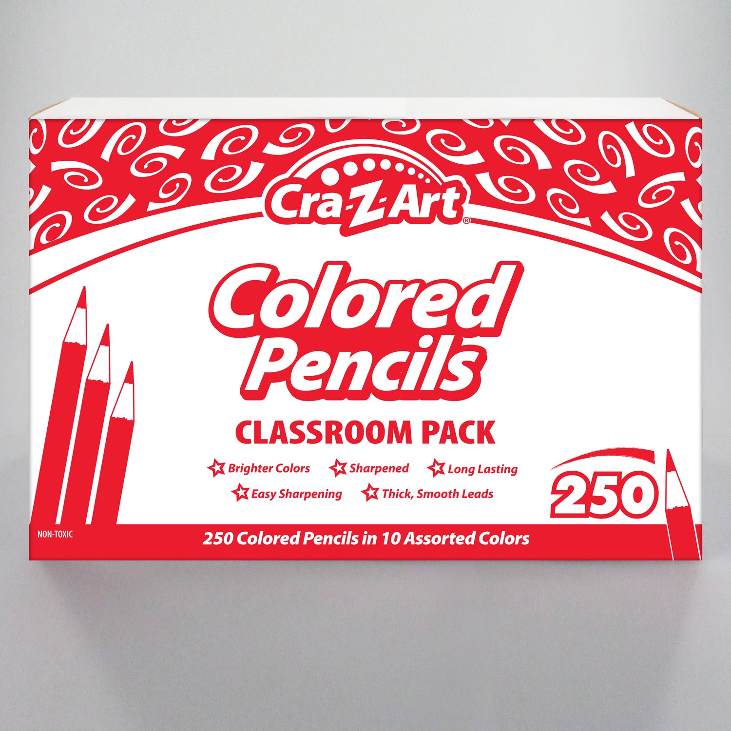 Colored Pencil Classroom Pack, 10 Colors, Box of 250